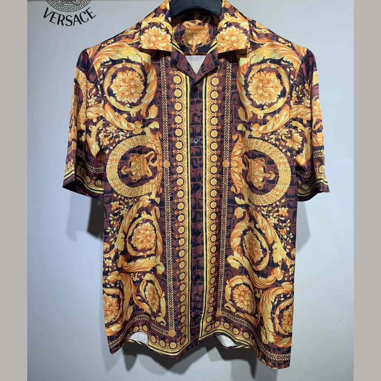 Versace Barocco Print Silk Shirt - EUR FASHION