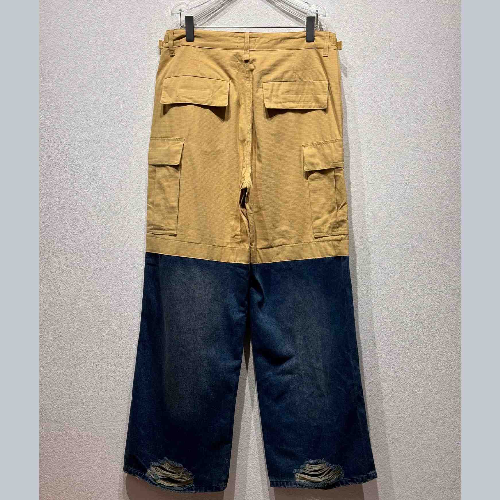 Balenciaga Blue Patched Cotton Cargo Pants - EUR FASHION