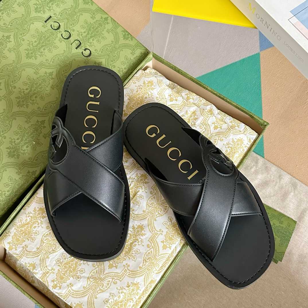 Gucci Men's Interlocking G Slide Sandal - EUR FASHION