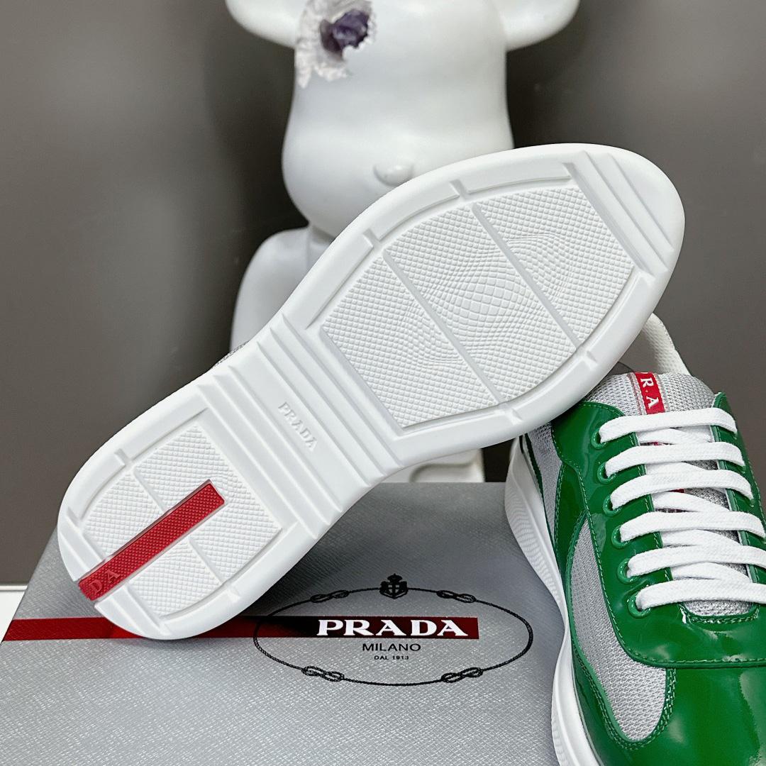 Prada Patent Leather And Technical Fabric Prada America's Cup Sneakers - EUR FASHION