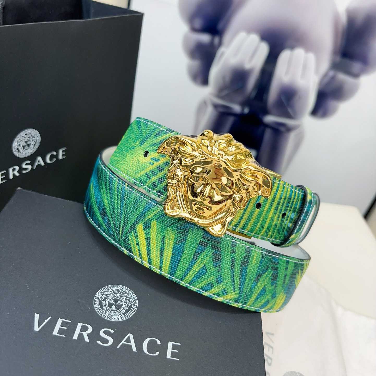 Versace Tiger La Medusa Leather Belt   40mm - EUR FASHION