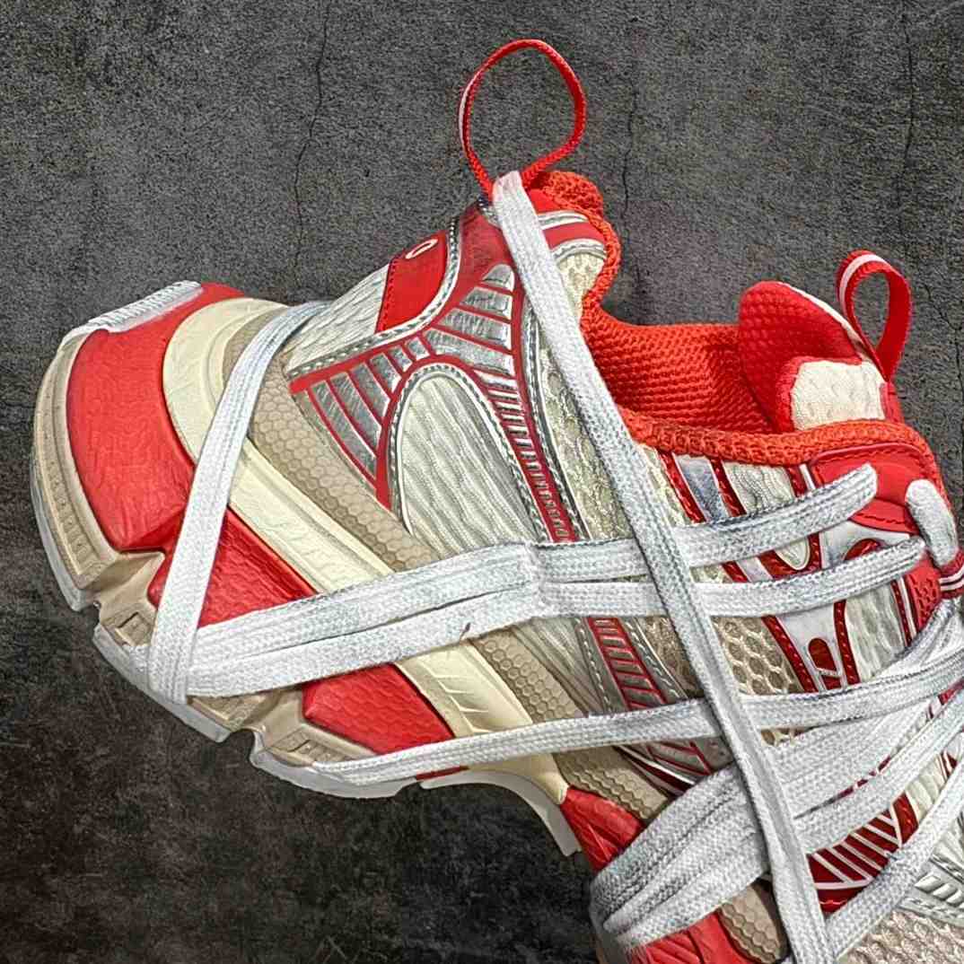 Balenciaga 3XL Extreme Lace Sneaker In Orange And Beige Mesh And Polyurethane - EUR FASHION