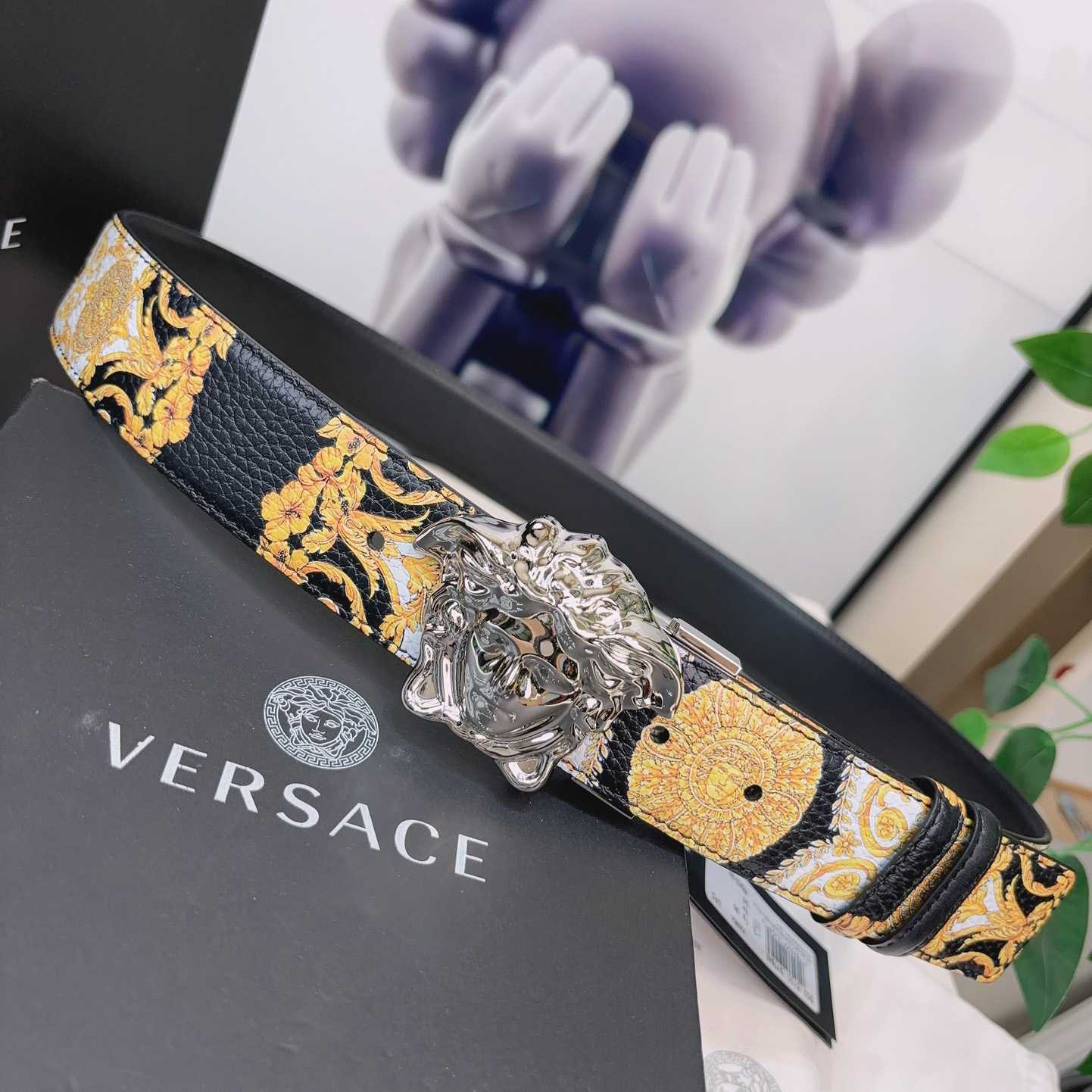 Versace La Medusa Logo-buckle Barocco-print Belt   40mm - EUR FASHION