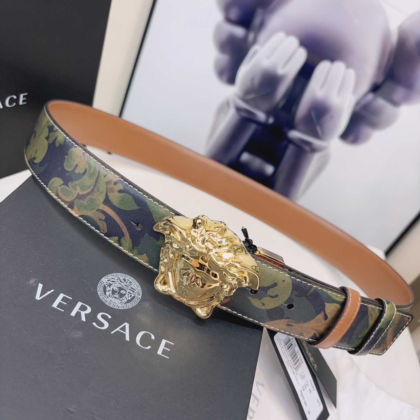 Versace La Medusa Logo-buckle Barocco-print Belt   40mm - EUR FASHION