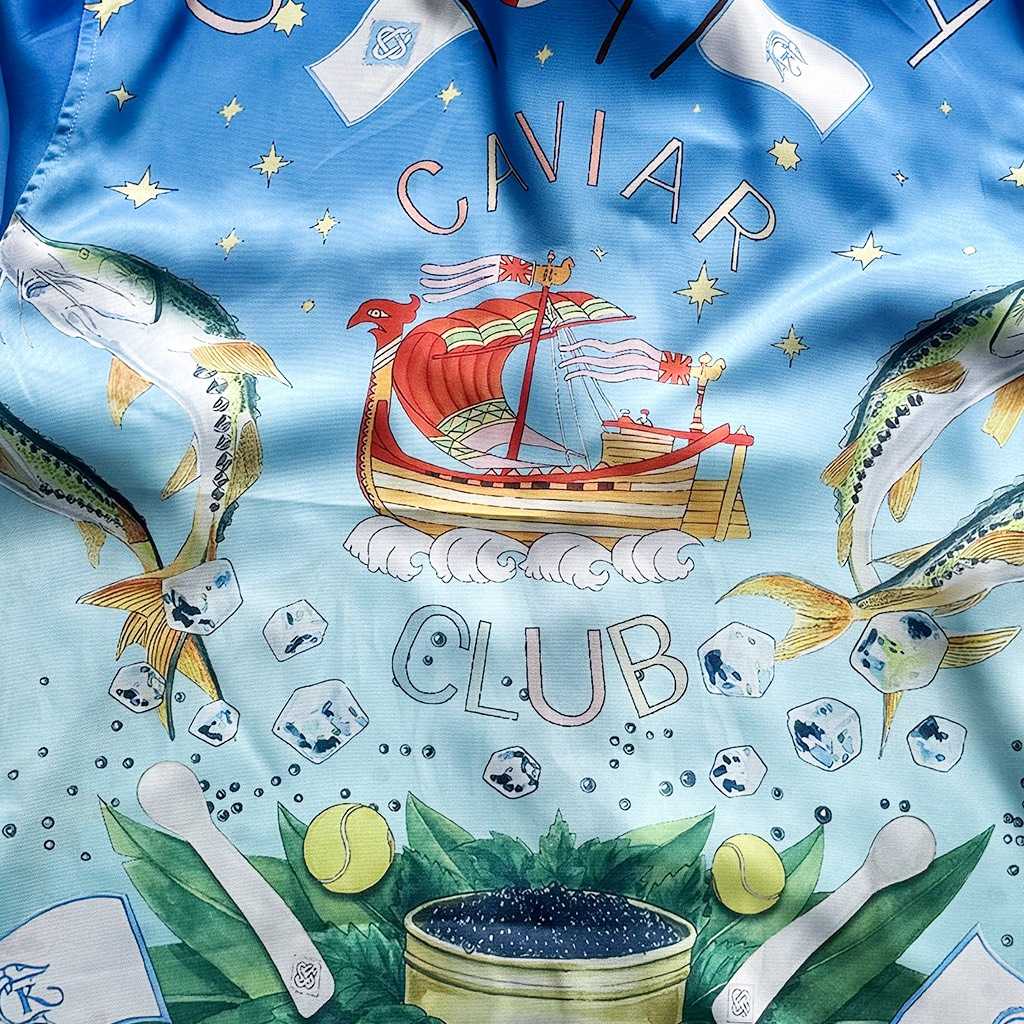 Casablanca Caviar Club Cuban Shirt In Silk - EUR FASHION