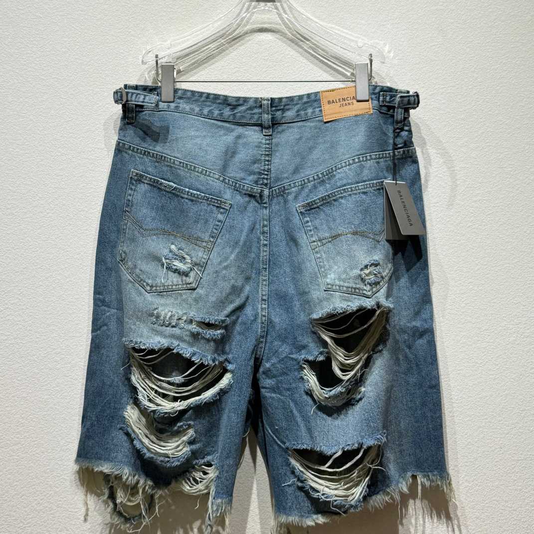 Balenciaga Destroyed Denim Shorts - EUR FASHION