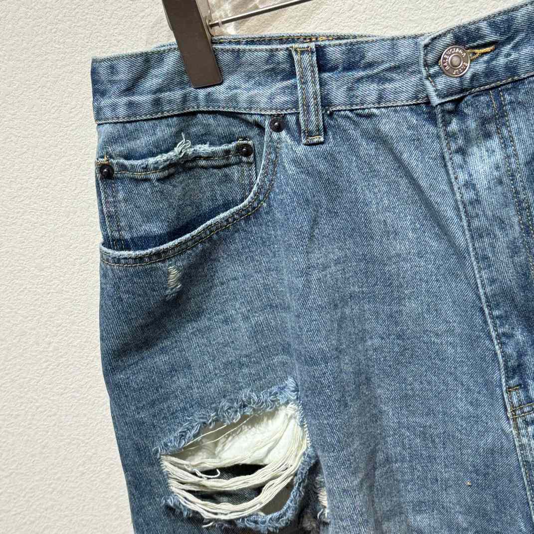 Balenciaga Destroyed Denim Shorts - EUR FASHION