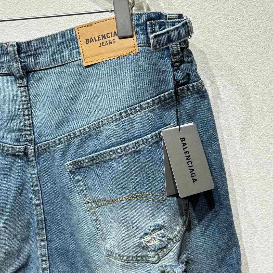 Balenciaga Destroyed Denim Shorts - EUR FASHION