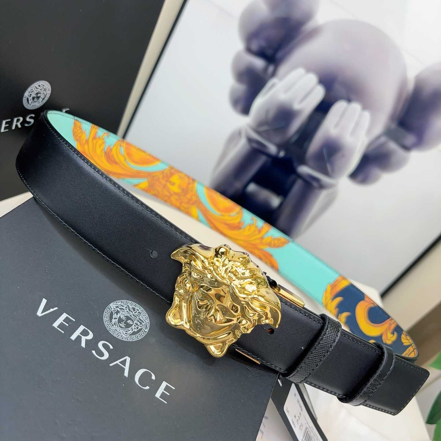 Versace Barocco Reversible Leather Belt    40mm - EUR FASHION