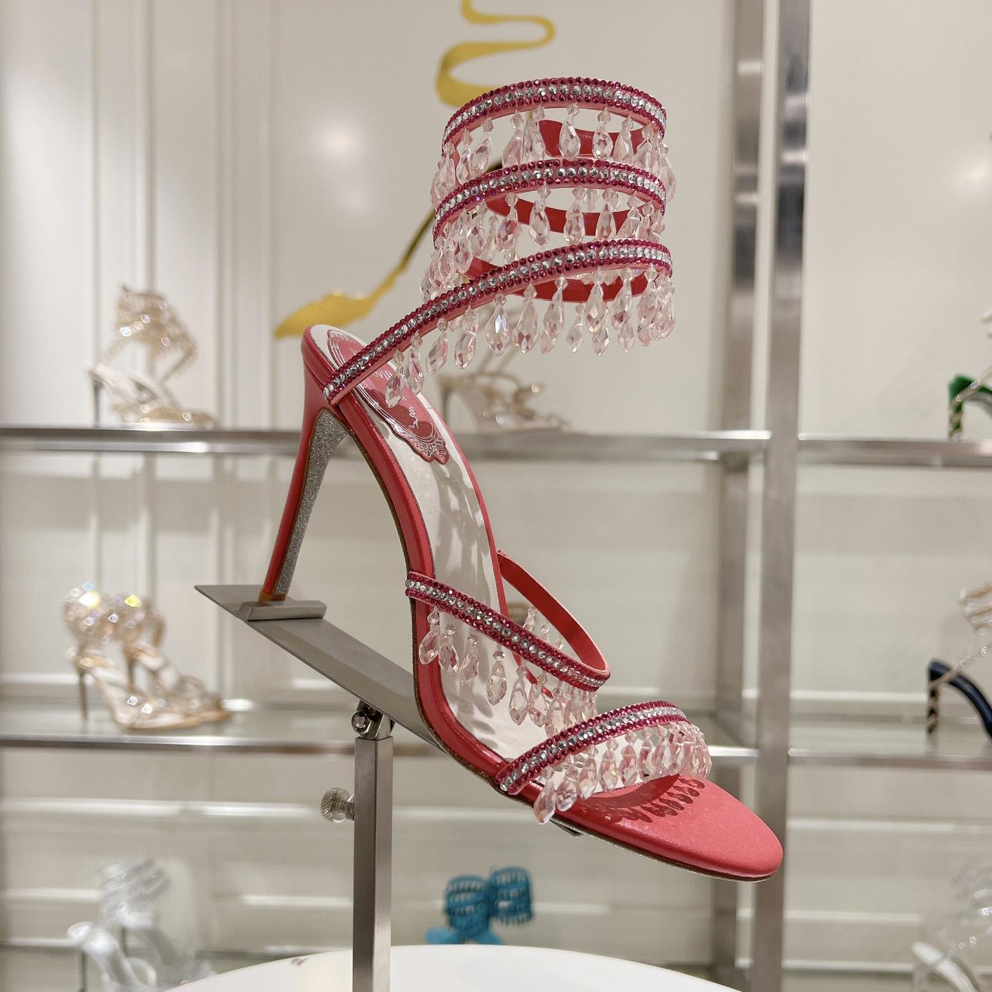 Rene Caovilla Chandelier 95mm Crystal-embellished Sandals - EUR FASHION