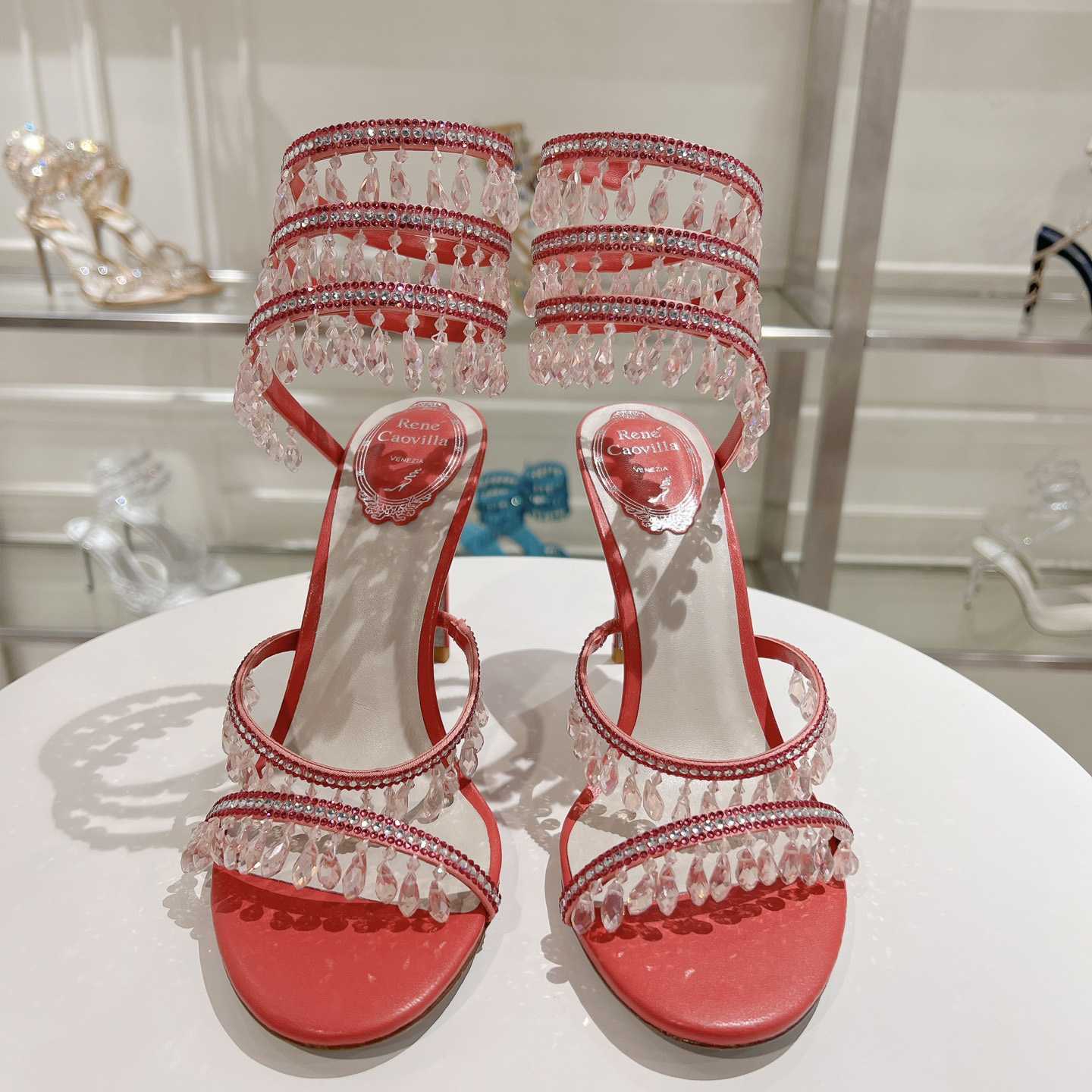 Rene Caovilla Chandelier 95mm Crystal-embellished Sandals - EUR FASHION