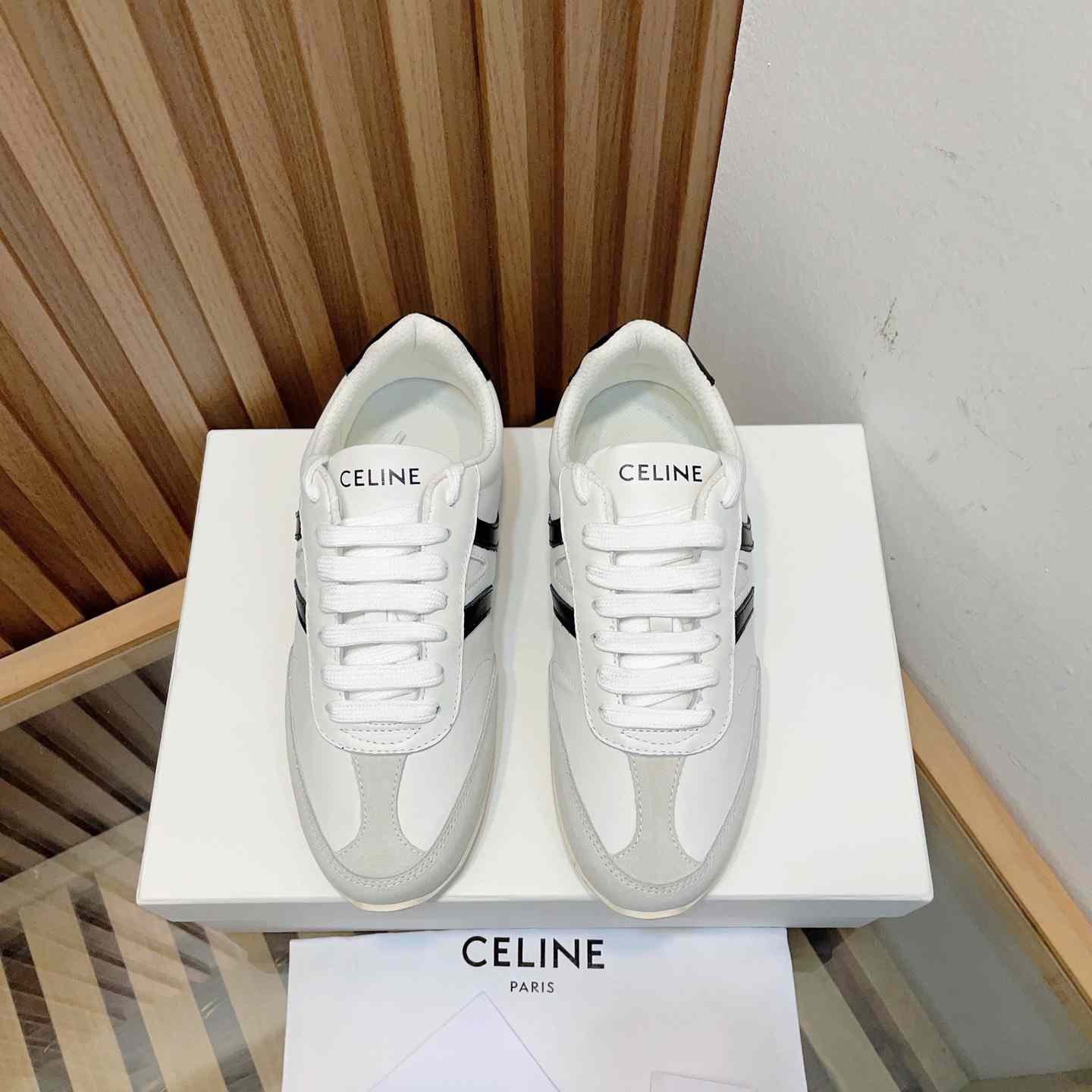 Celine Jogger Low Lace-up Sneaker In Calfskin & Suede Calfskin - EUR FASHION