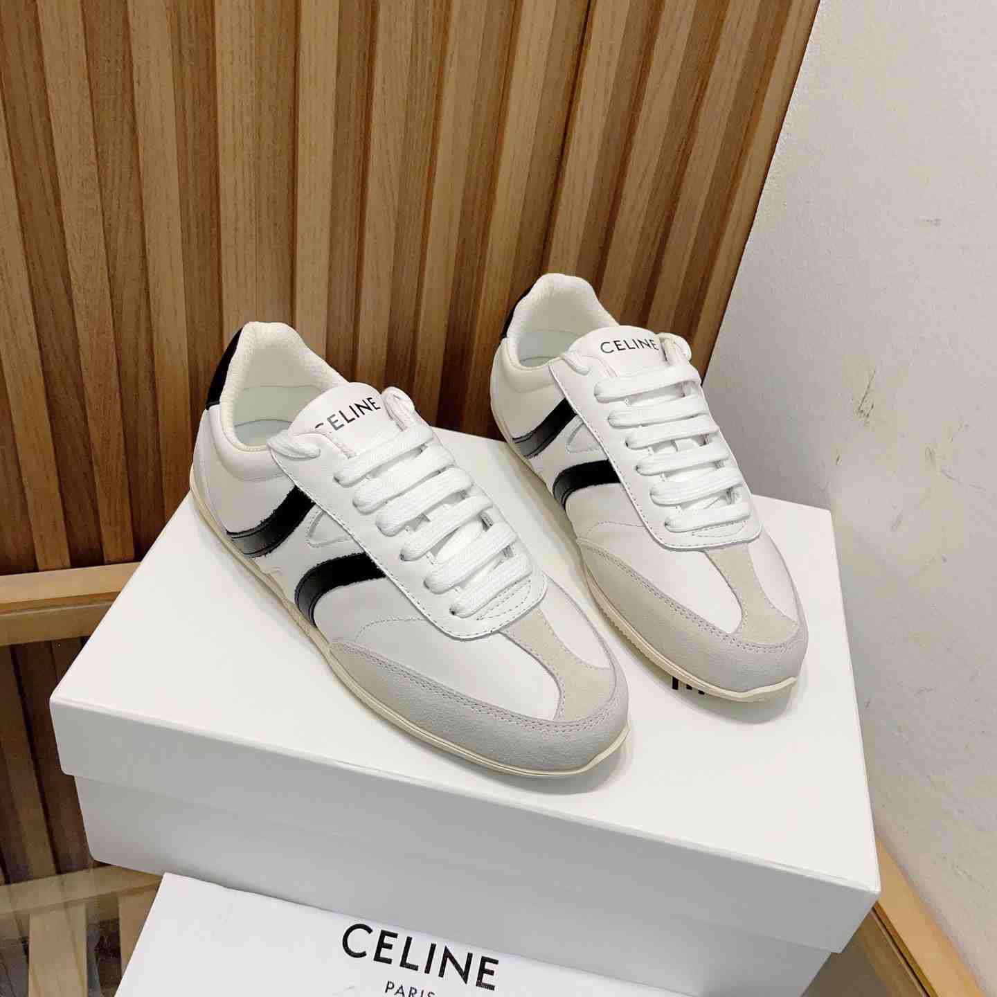 Celine Jogger Low Lace-up Sneaker In Calfskin & Suede Calfskin - EUR FASHION