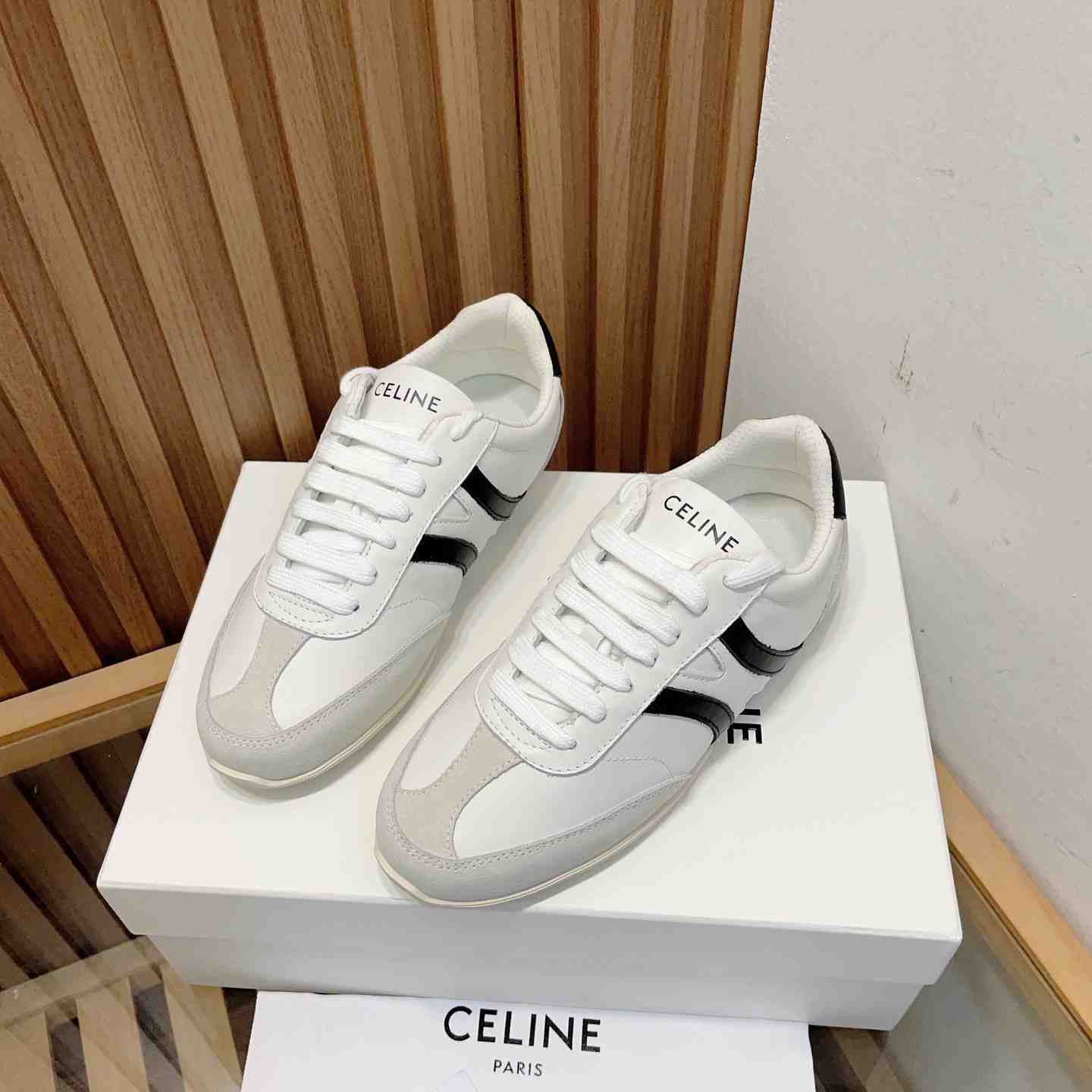 Celine Jogger Low Lace-up Sneaker In Calfskin & Suede Calfskin - EUR FASHION