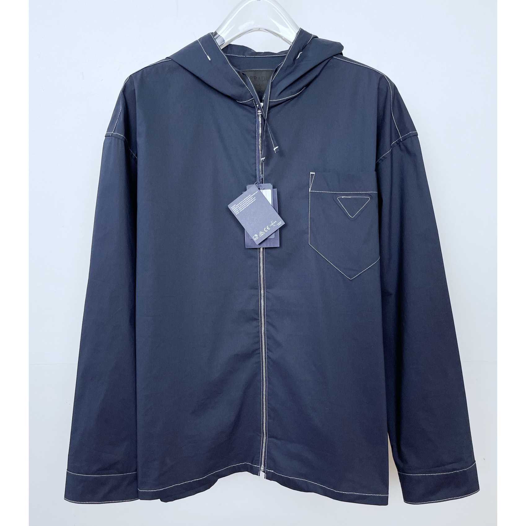 Prada Logo Zip-Up Overshirt - EUR FASHION