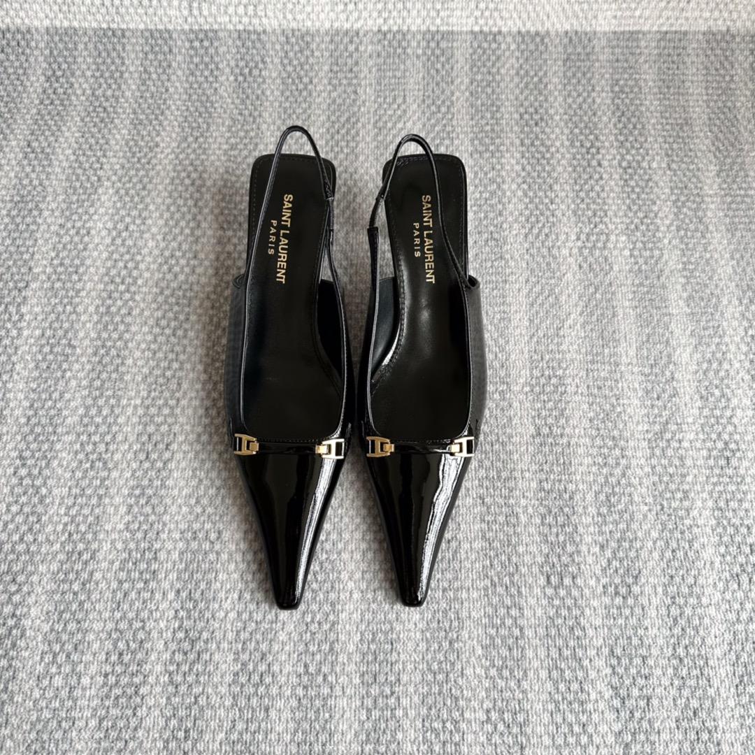 Saint Laurent Carine Slingback Pumps In Patent Leather - EUR FASHION