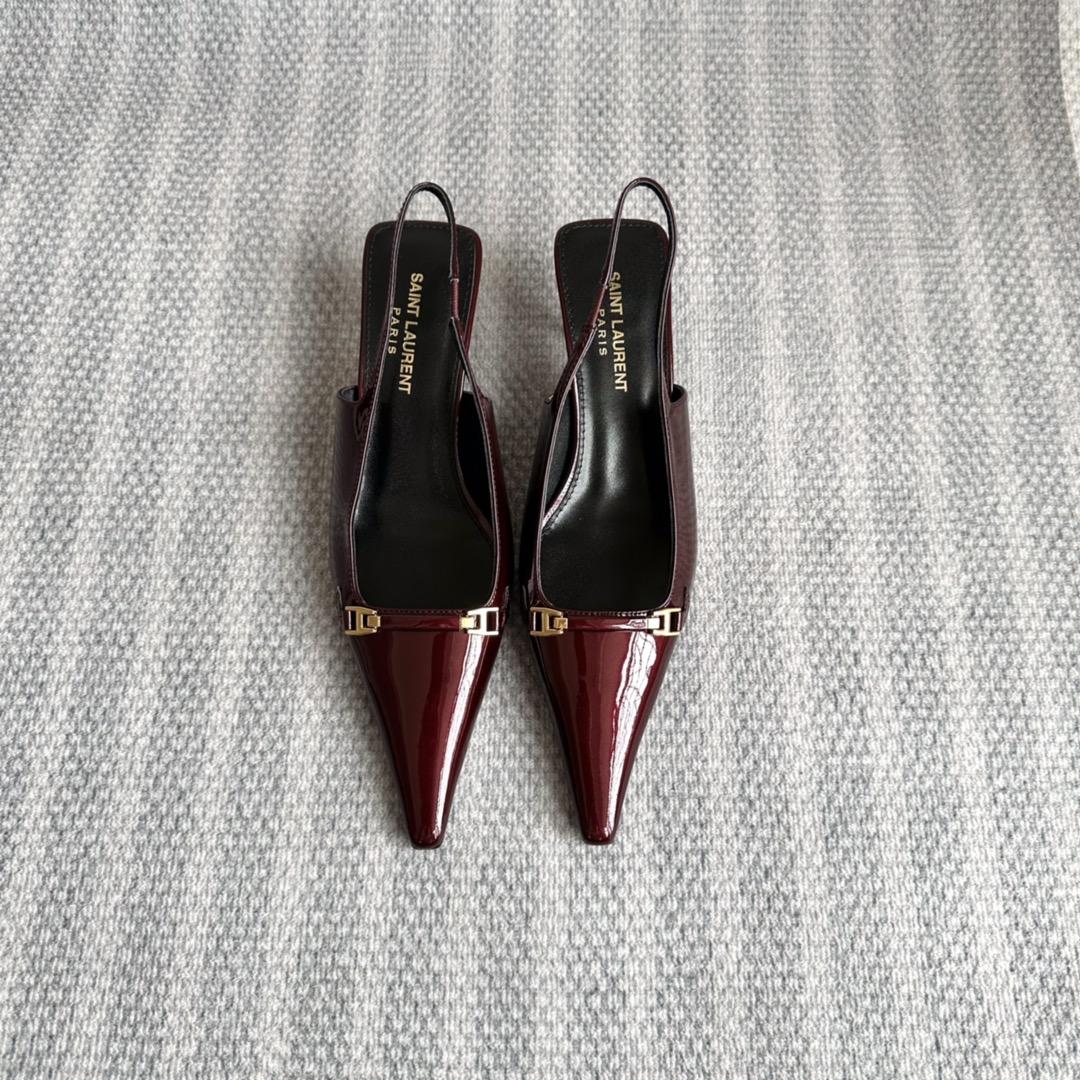 Saint Laurent Carine Slingback Pumps In Patent Leather - EUR FASHION