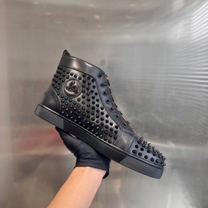 Christian Louboutin High Top Sneaker In Black - EUR FASHION