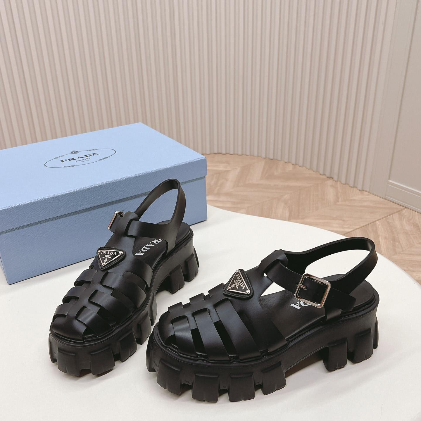 Prada Rubber Monolith Sandals - EUR FASHION