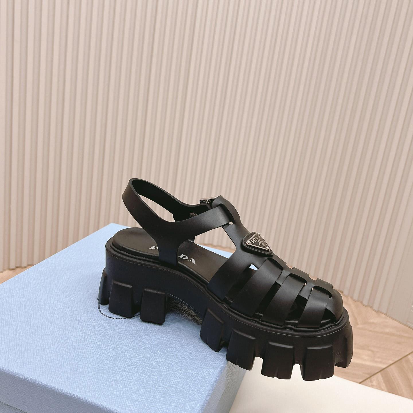 Prada Rubber Monolith Sandals - EUR FASHION