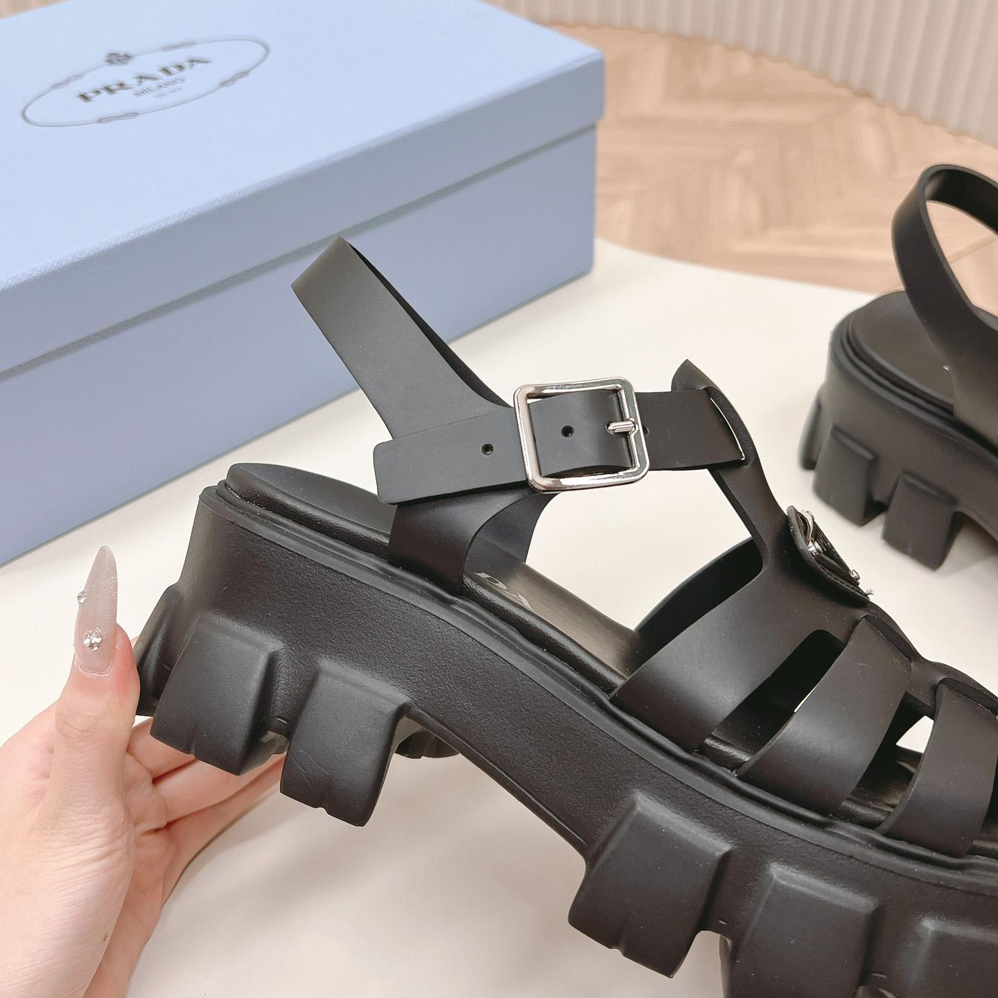 Prada Rubber Monolith Sandals - EUR FASHION