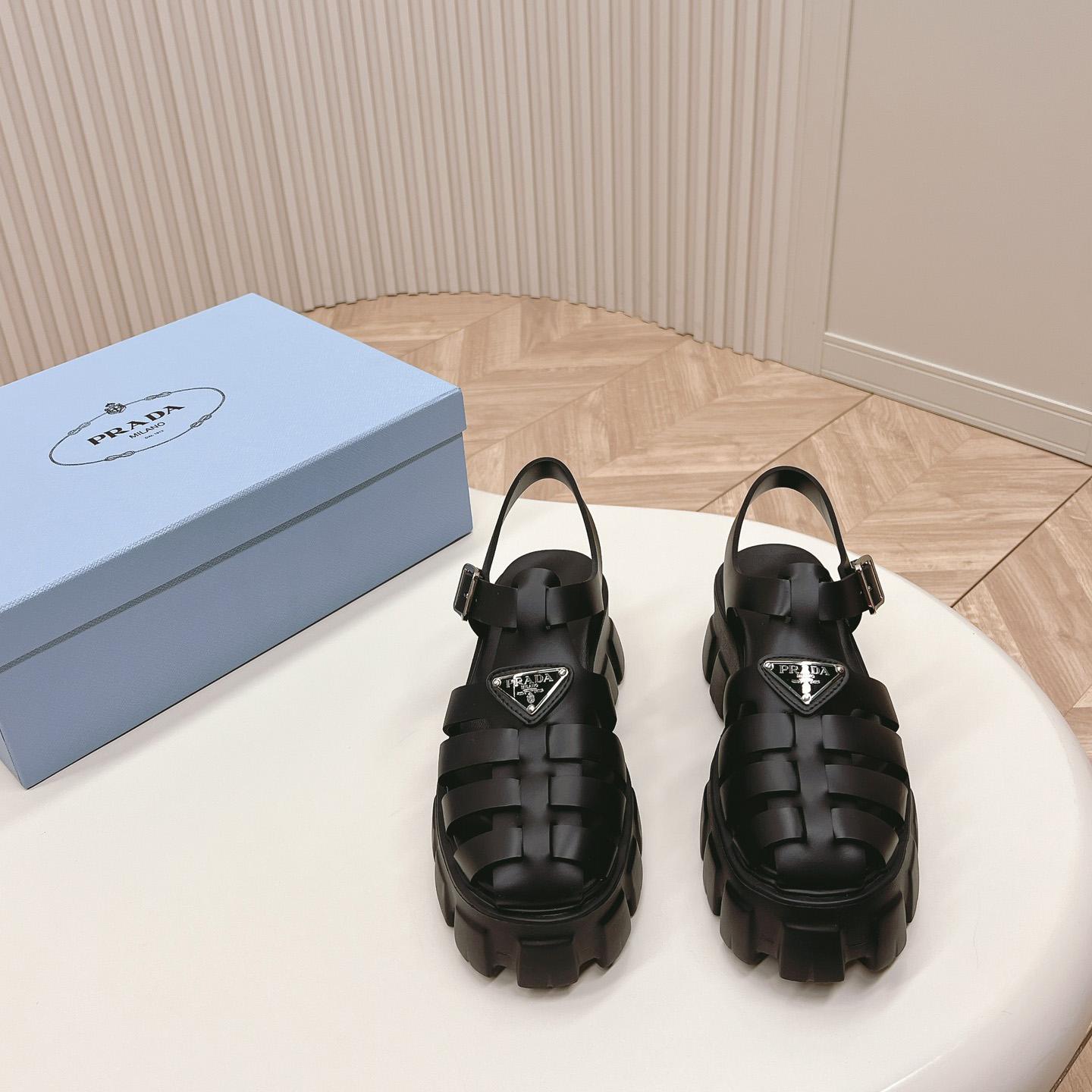 Prada Rubber Monolith Sandals - EUR FASHION