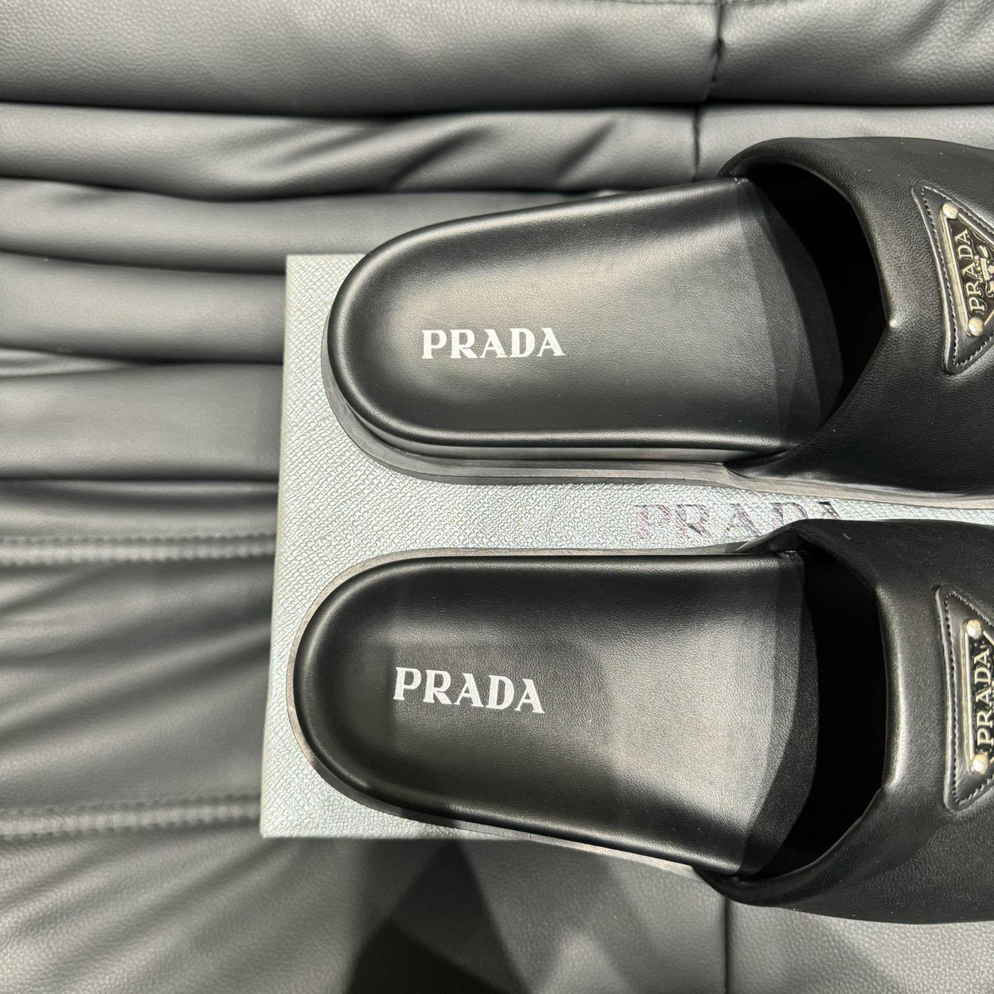 Prada Padded Nappa Leather Slides - EUR FASHION