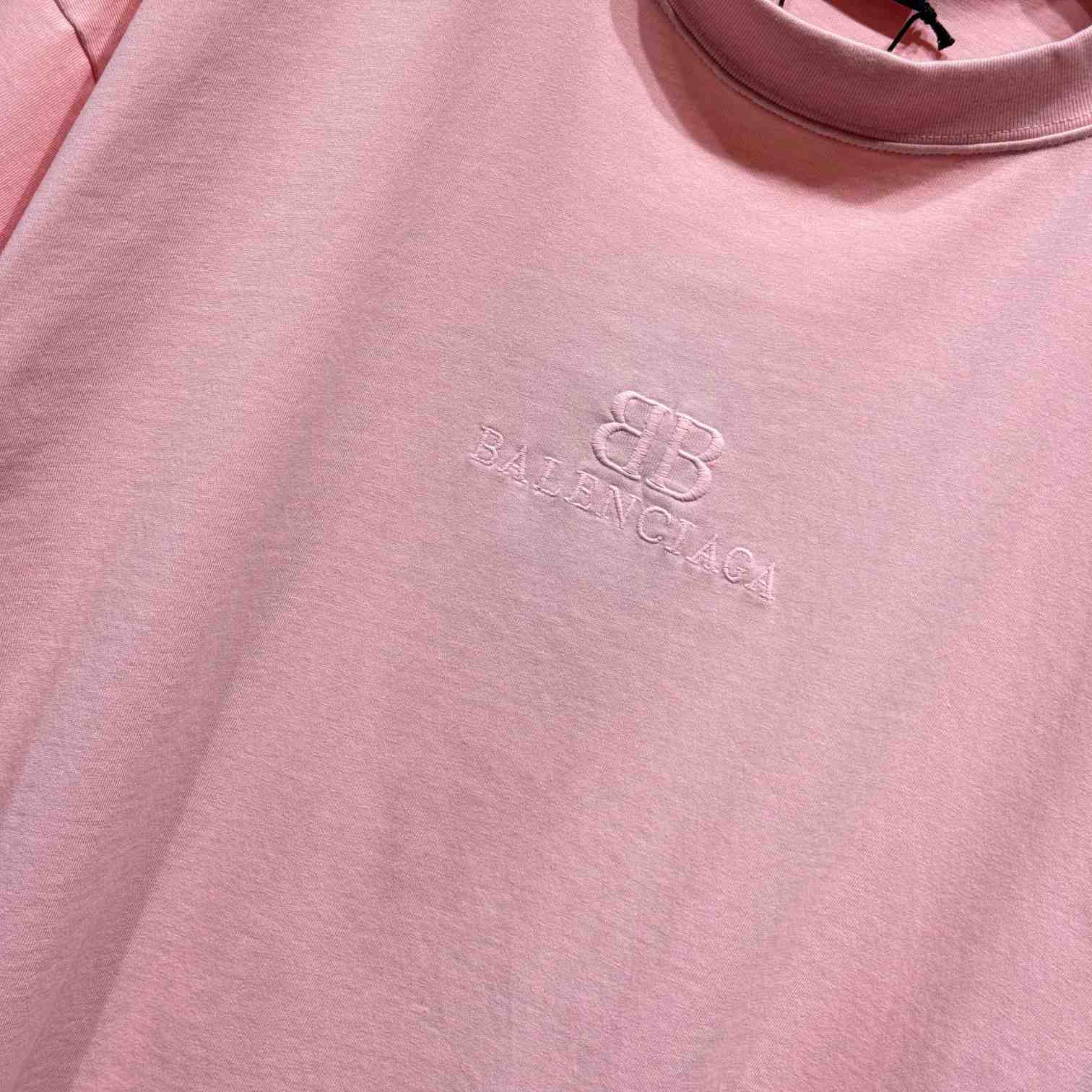 Balenciaga BB Classic Balenciaga Cropped T-Shirt Oversized In Pink - EUR FASHION