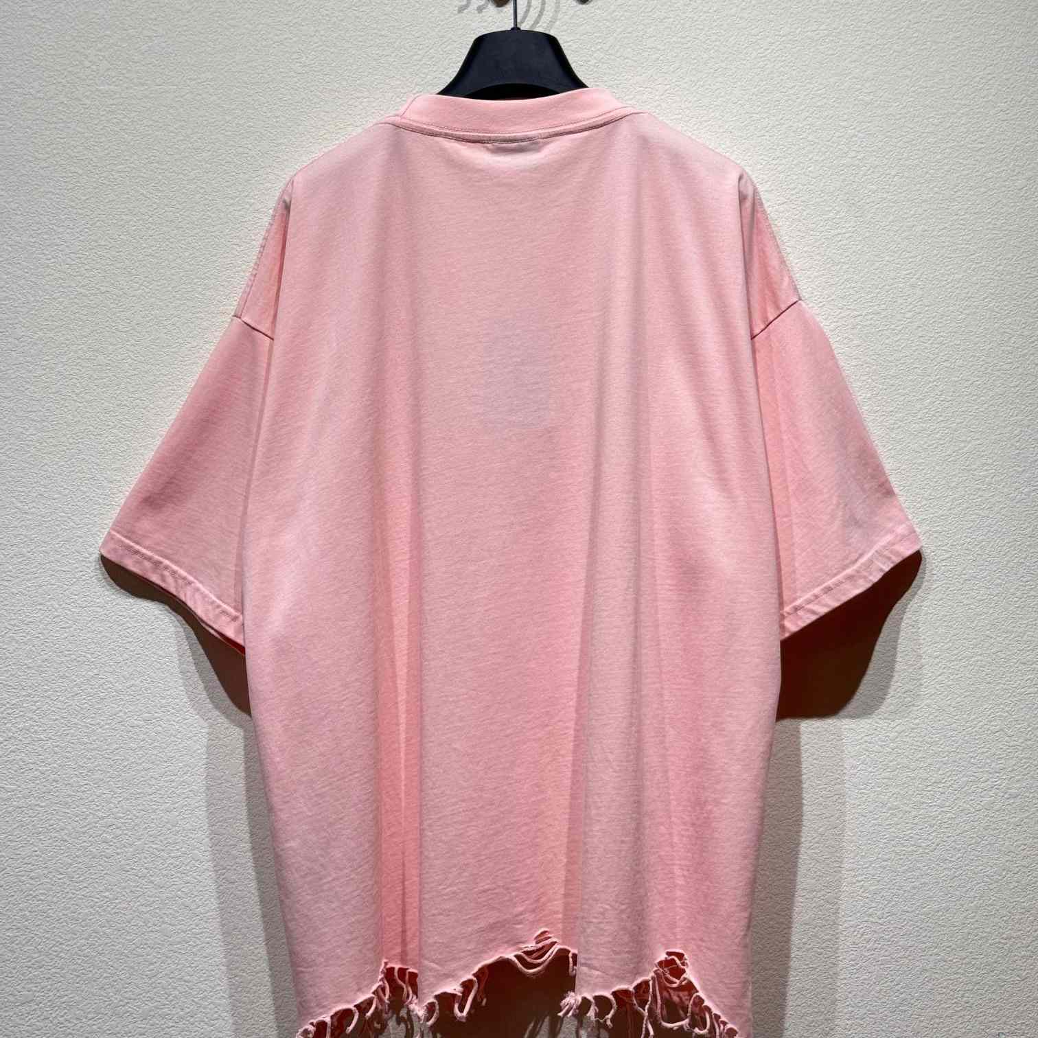 Balenciaga BB Classic Balenciaga Cropped T-Shirt Oversized In Pink - EUR FASHION