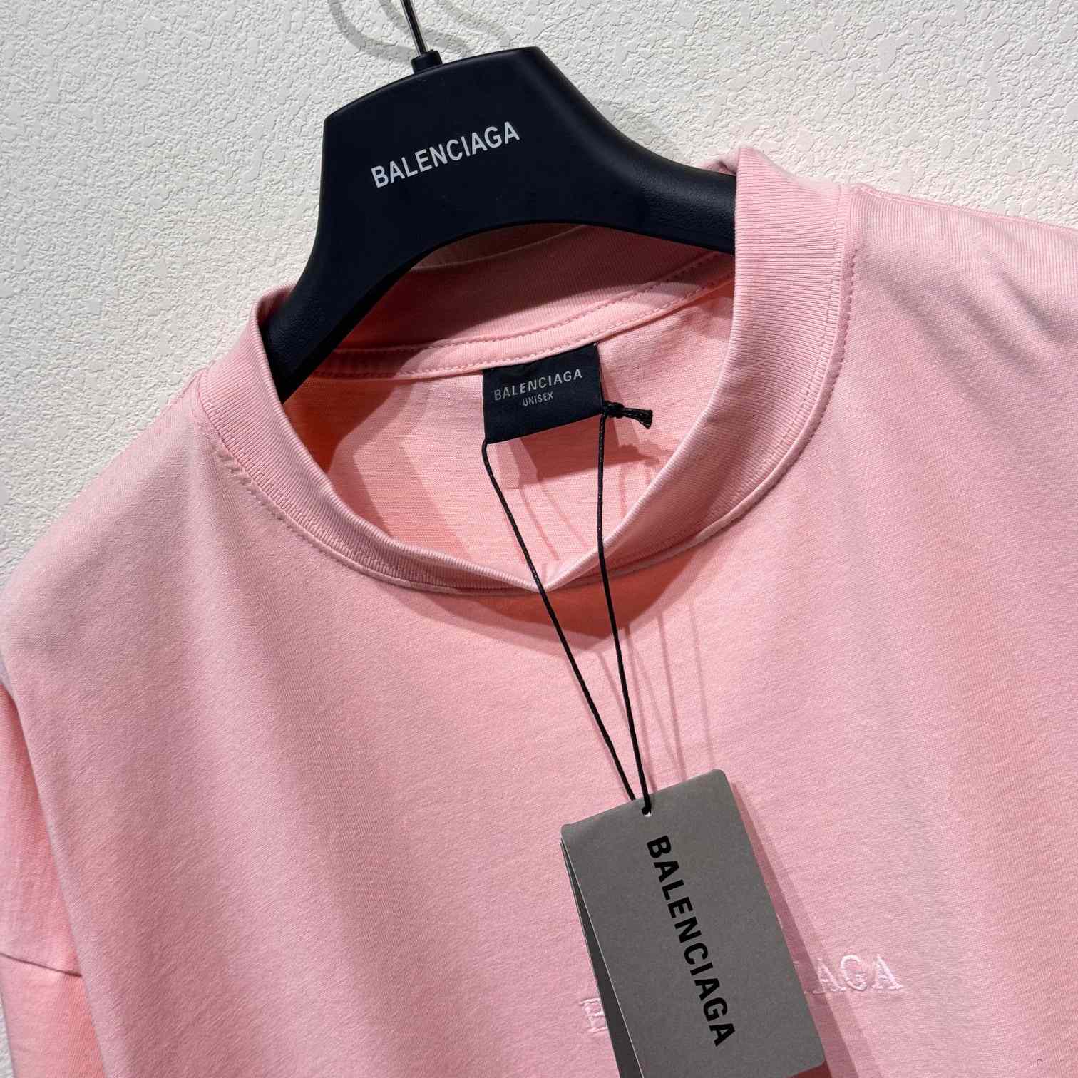 Balenciaga BB Classic Balenciaga Cropped T-Shirt Oversized In Pink - EUR FASHION