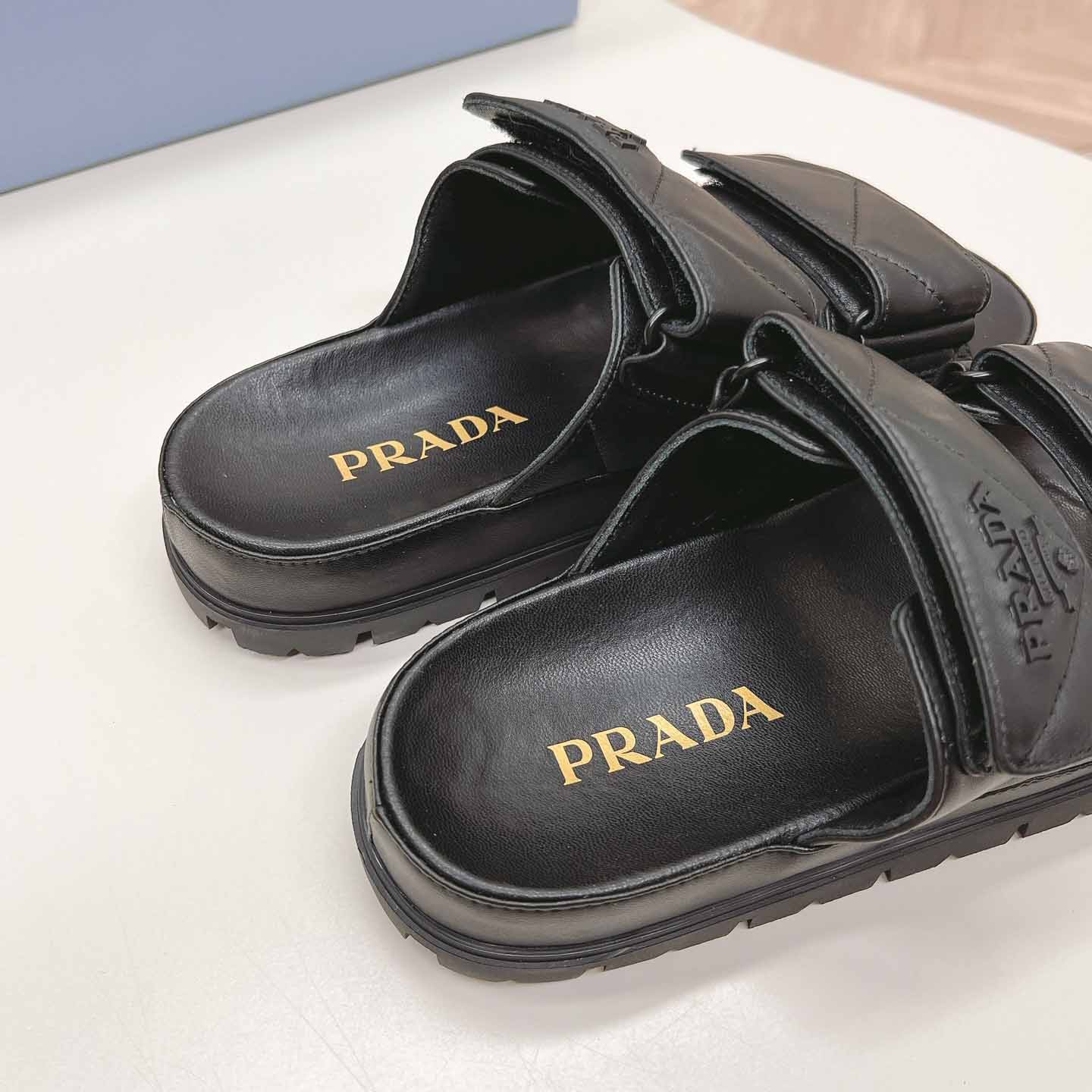 Prada Padded Nappa Leather Sandals - EUR FASHION