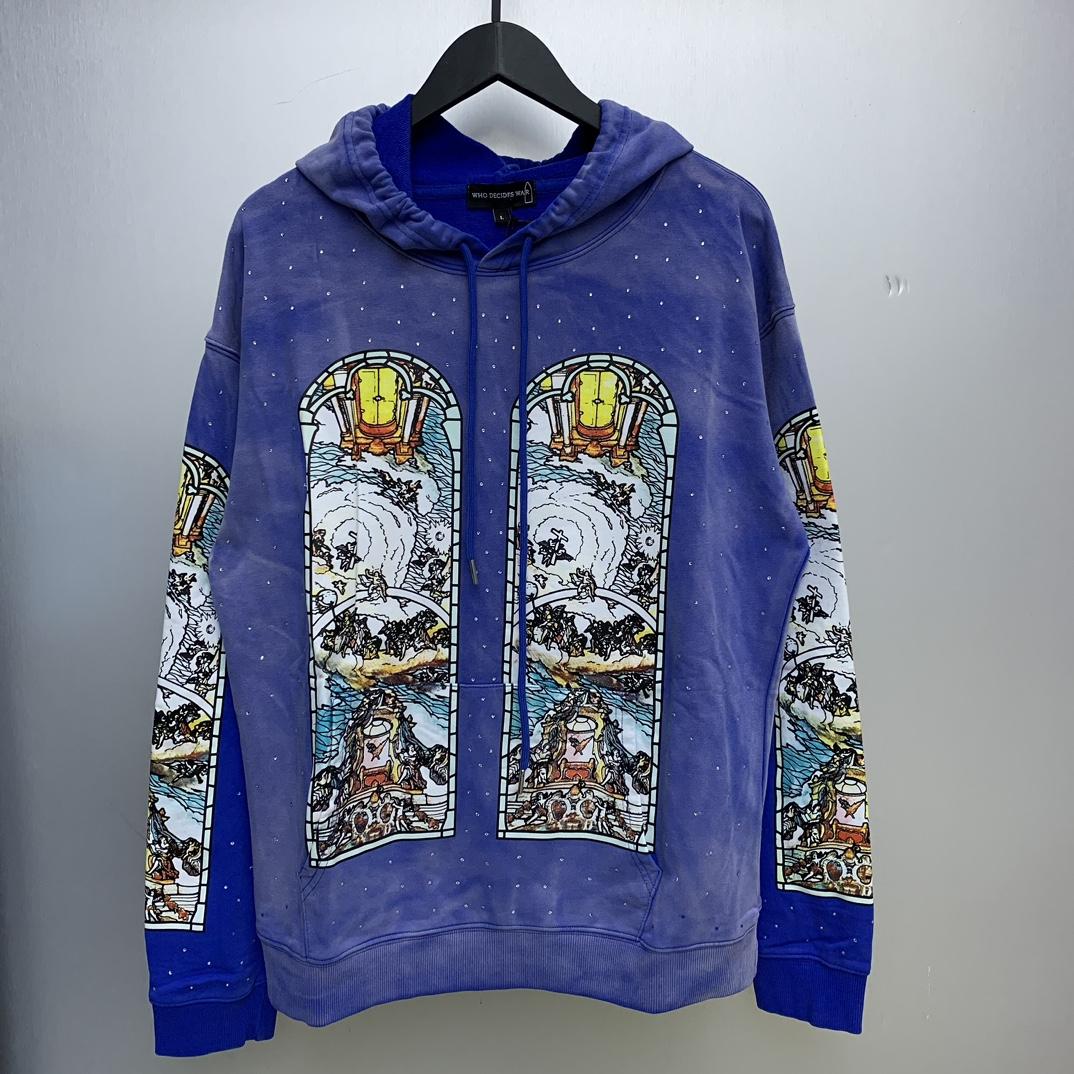 Who Decides War Chalice Embroidered Hooded Sweatshirt - EUR FASHION