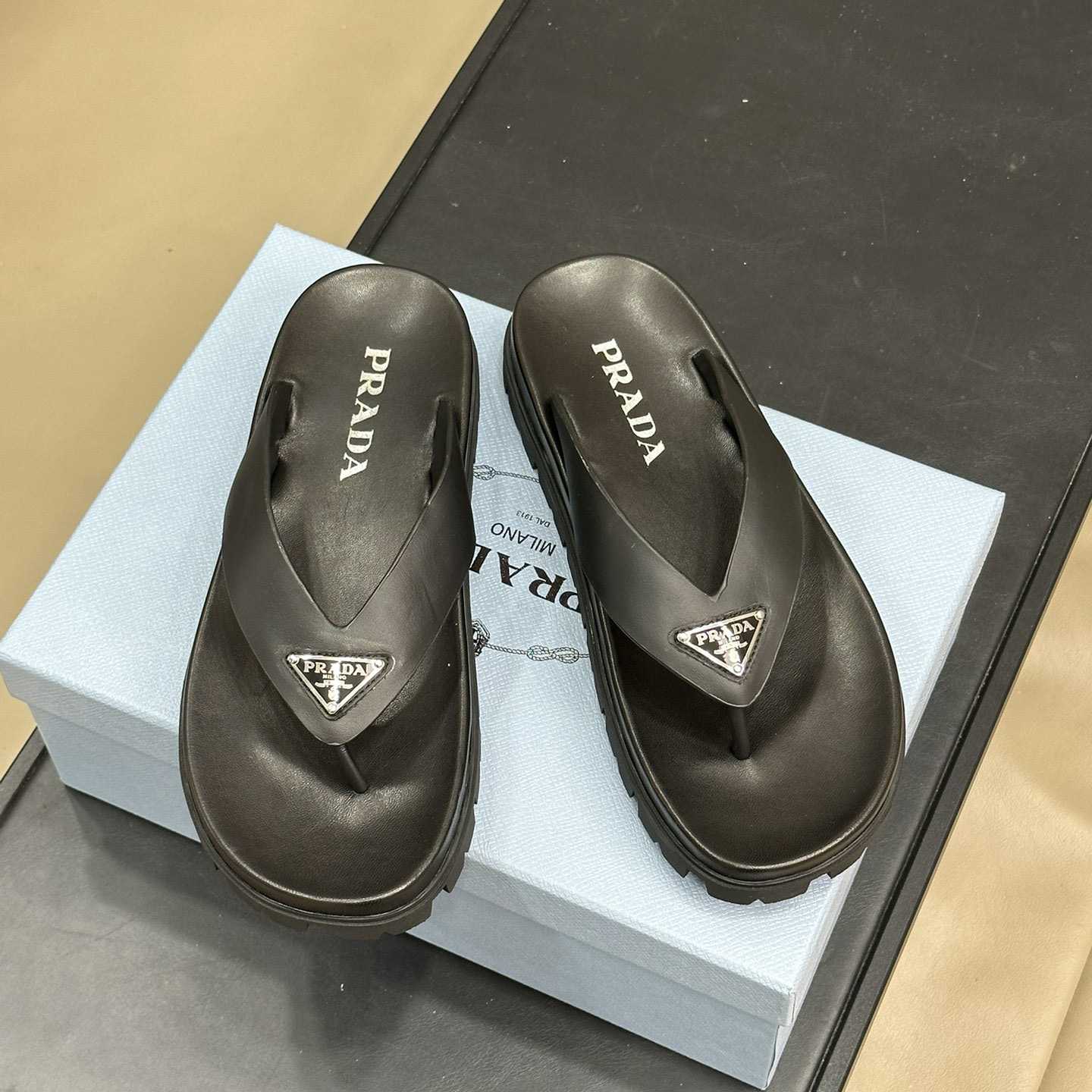 Prada Rubber Thong Sandals - EUR FASHION