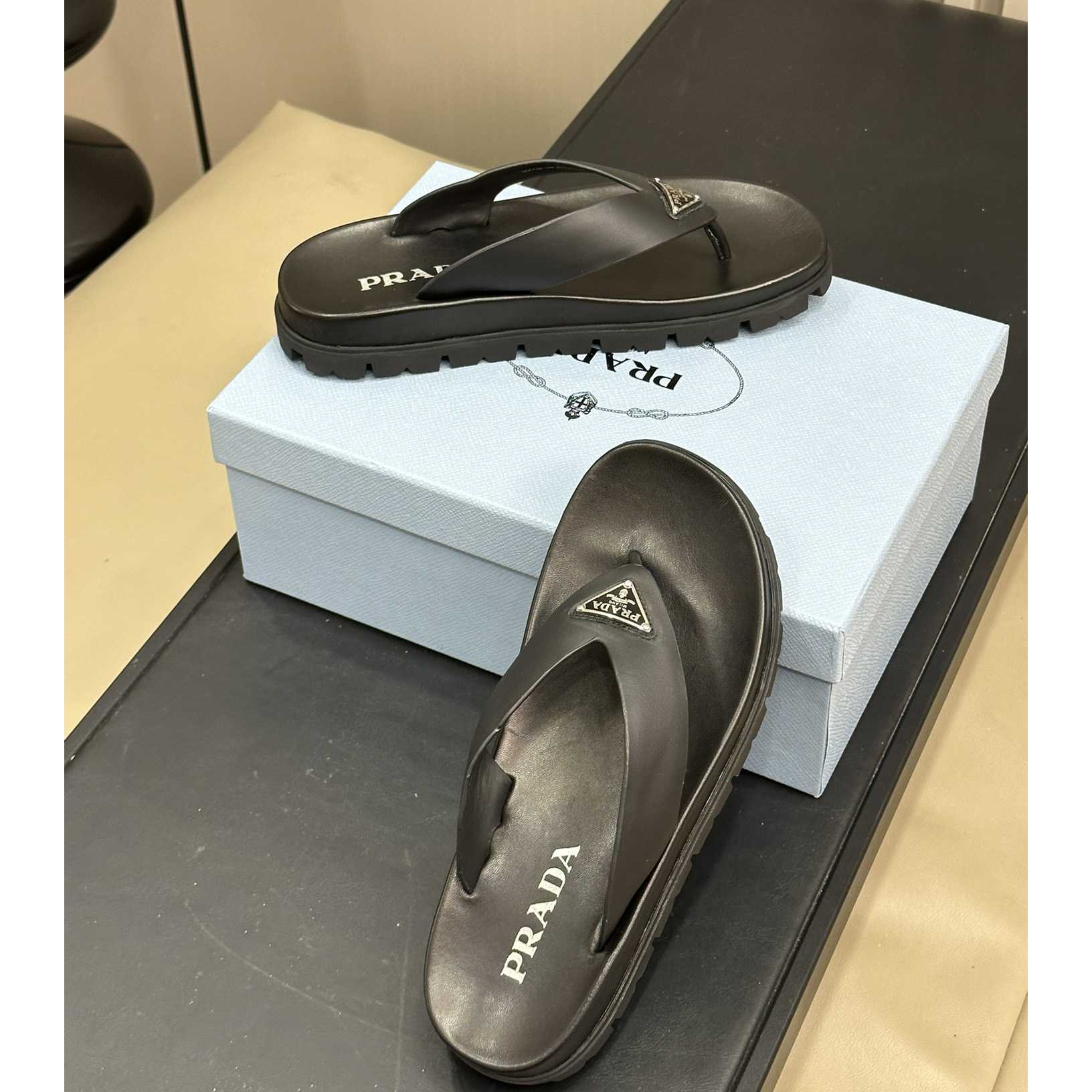 Prada Rubber Thong Sandals - EUR FASHION