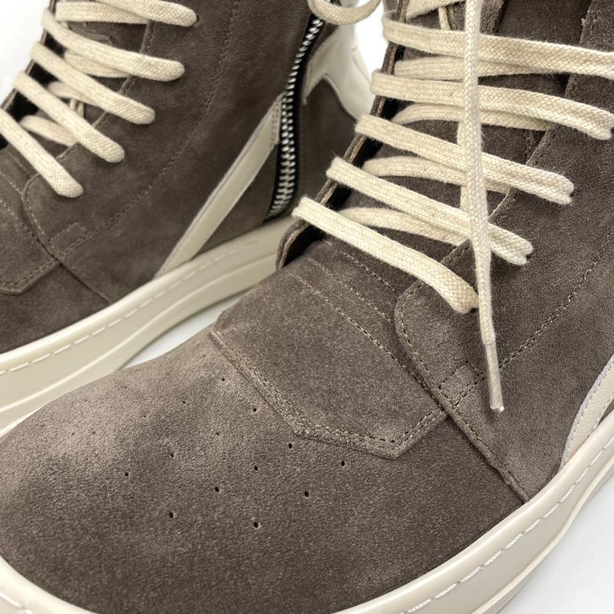 Rick Owens Geobasket Lace-up Suede High-top Trainers - EUR FASHION