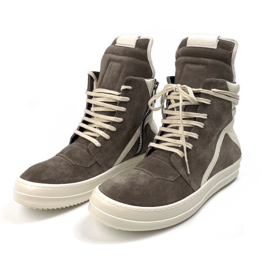 Rick Owens Geobasket Lace-up Suede High-top Trainers - EUR FASHION