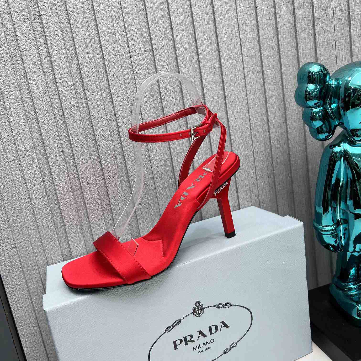 Prada 85mm Geometric-heel Satin Sandals - EUR FASHION