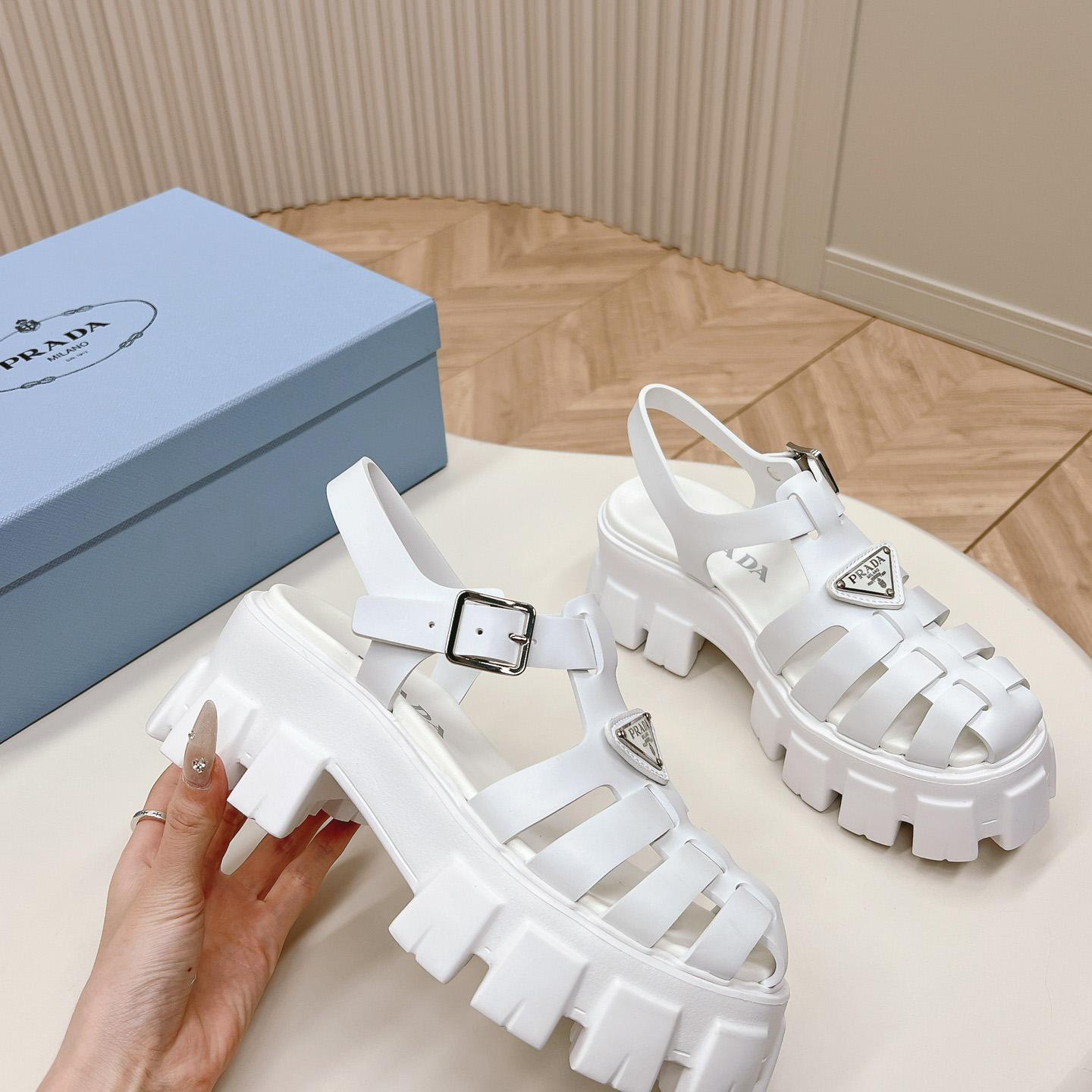 Prada Rubber Monolith Sandals - EUR FASHION