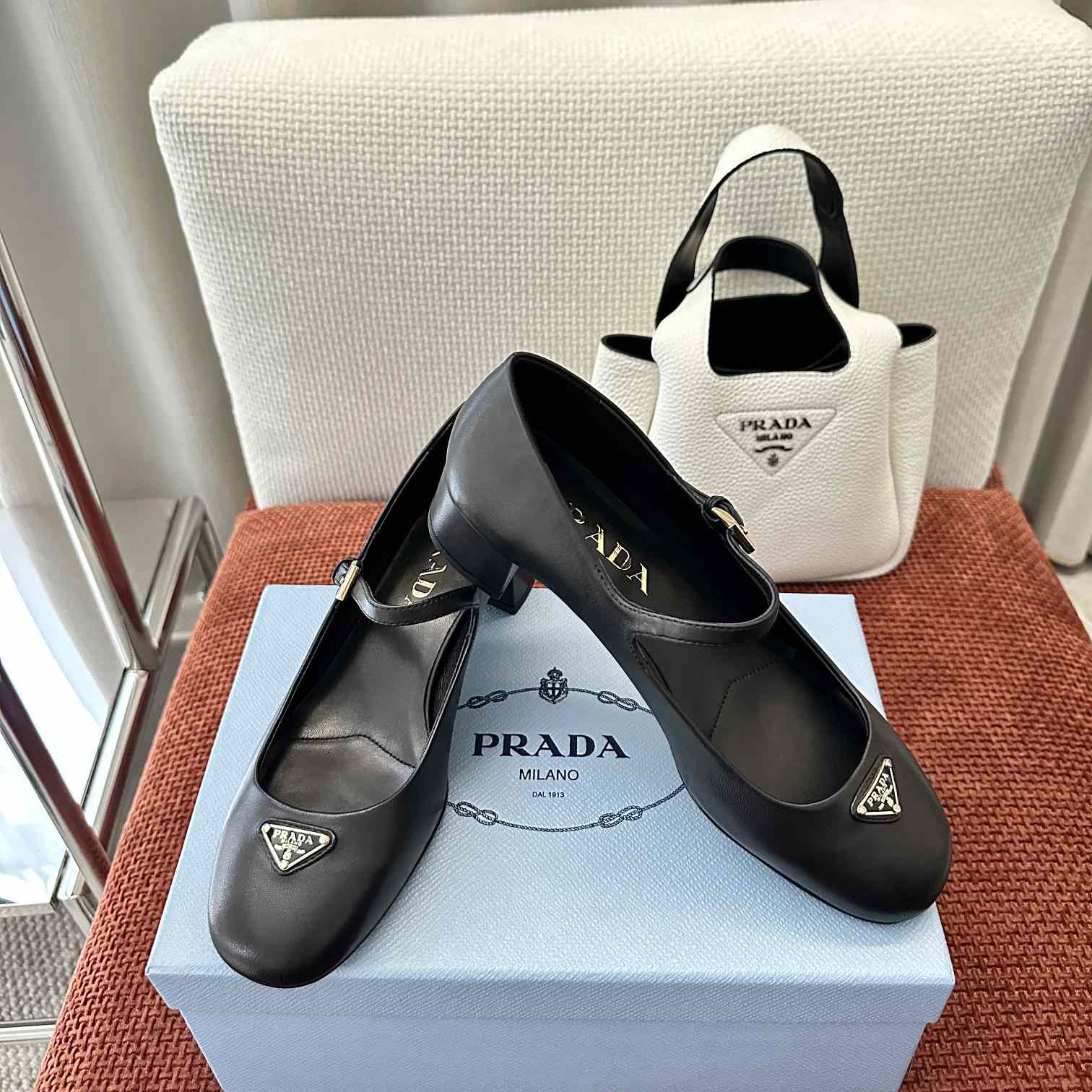 Prada Nappa Leather Mary Jane Pumps - EUR FASHION