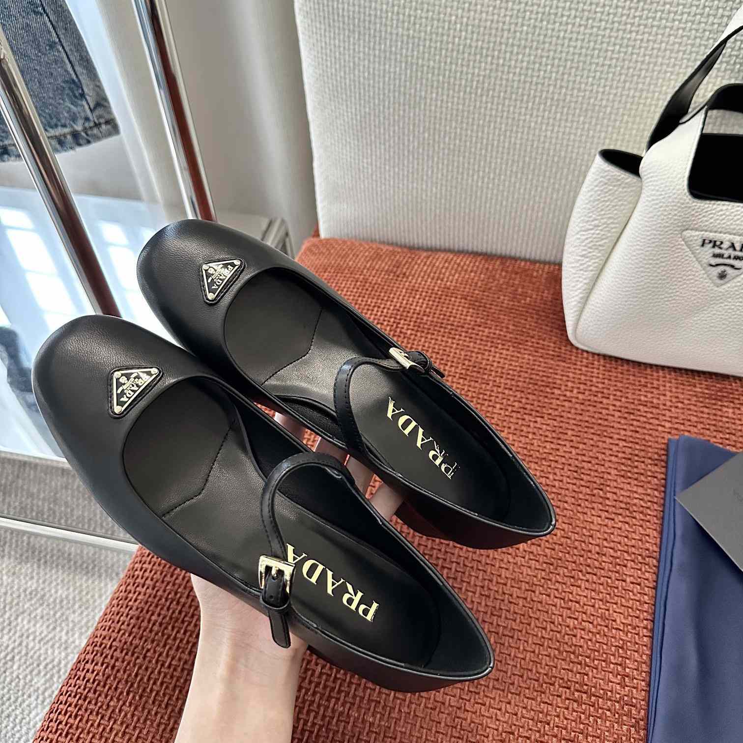 Prada Nappa Leather Mary Jane Pumps - EUR FASHION