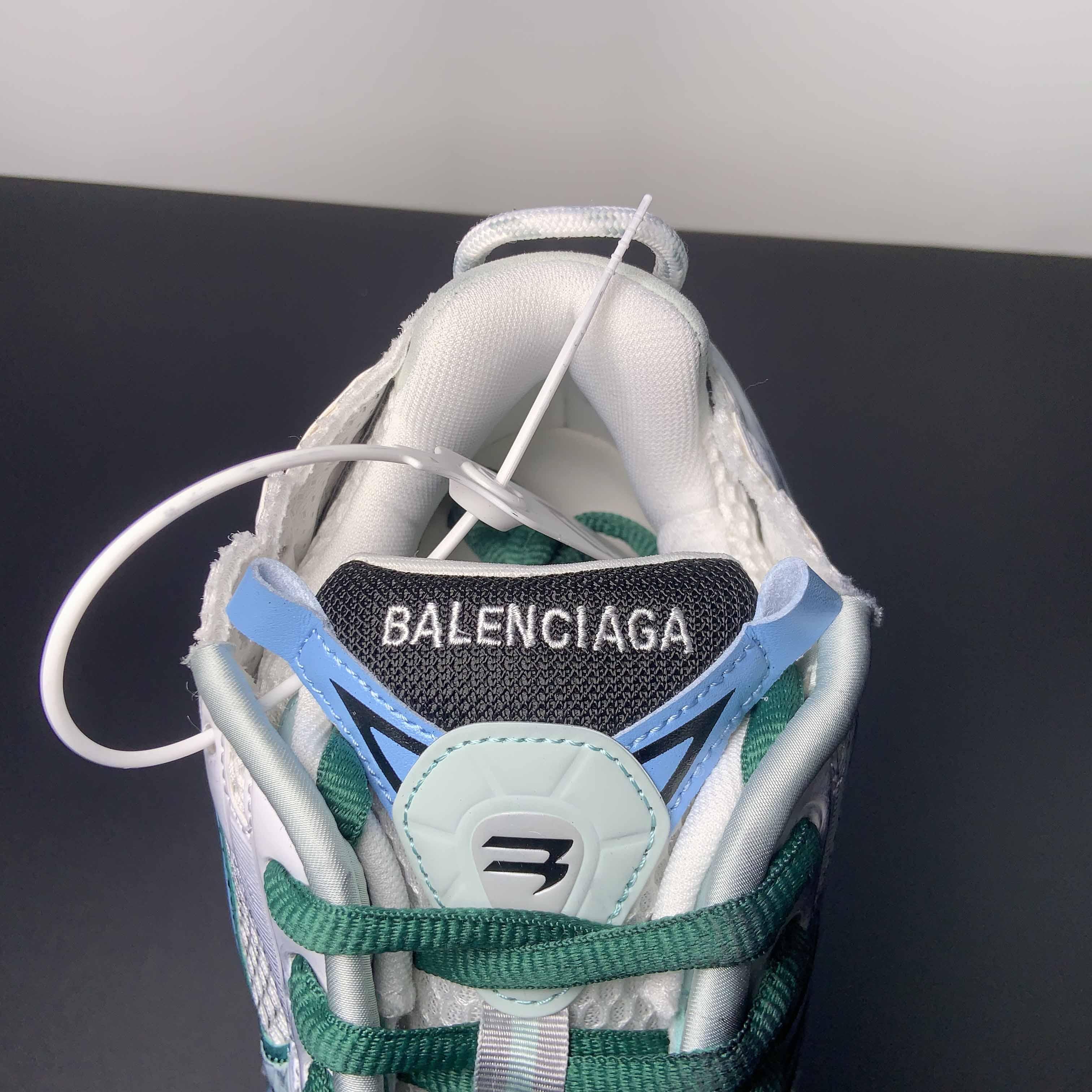 Balenciaga Runner Sneaker In White/Green And Blue - EUR FASHION