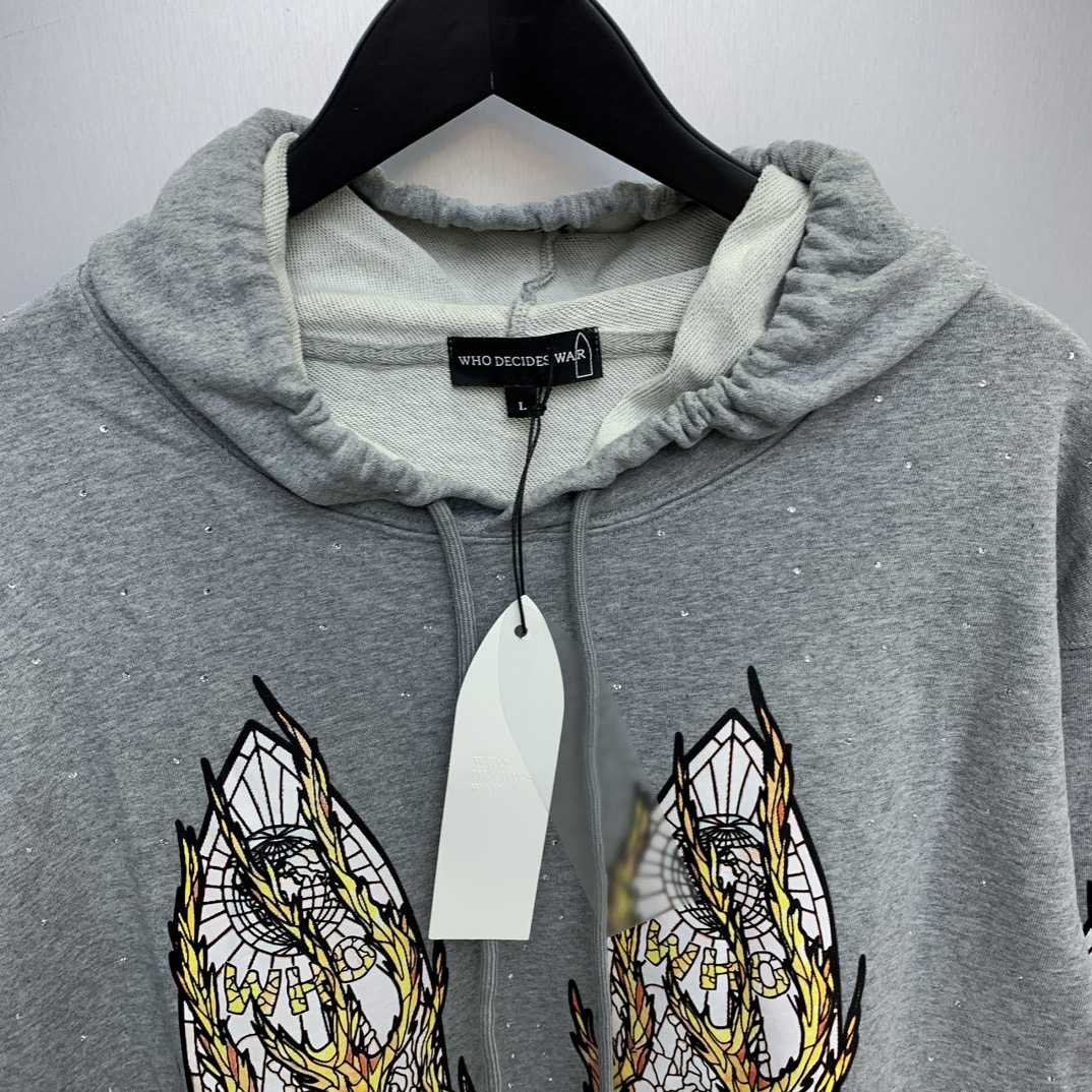 Who Decides War Flame Glass Hooded Sweatshirt - EUR FASHION