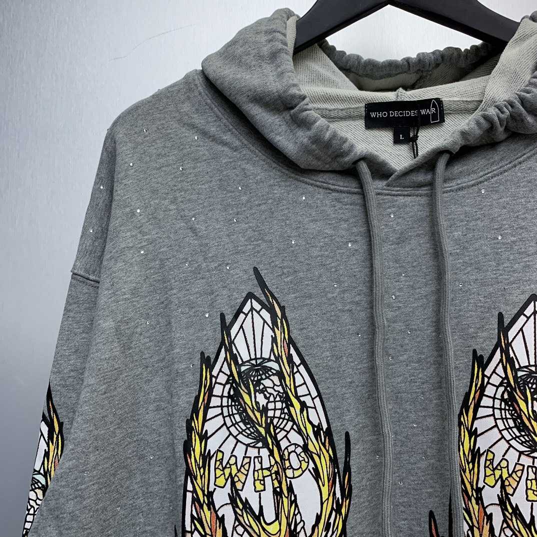 Who Decides War Flame Glass Hooded Sweatshirt - EUR FASHION