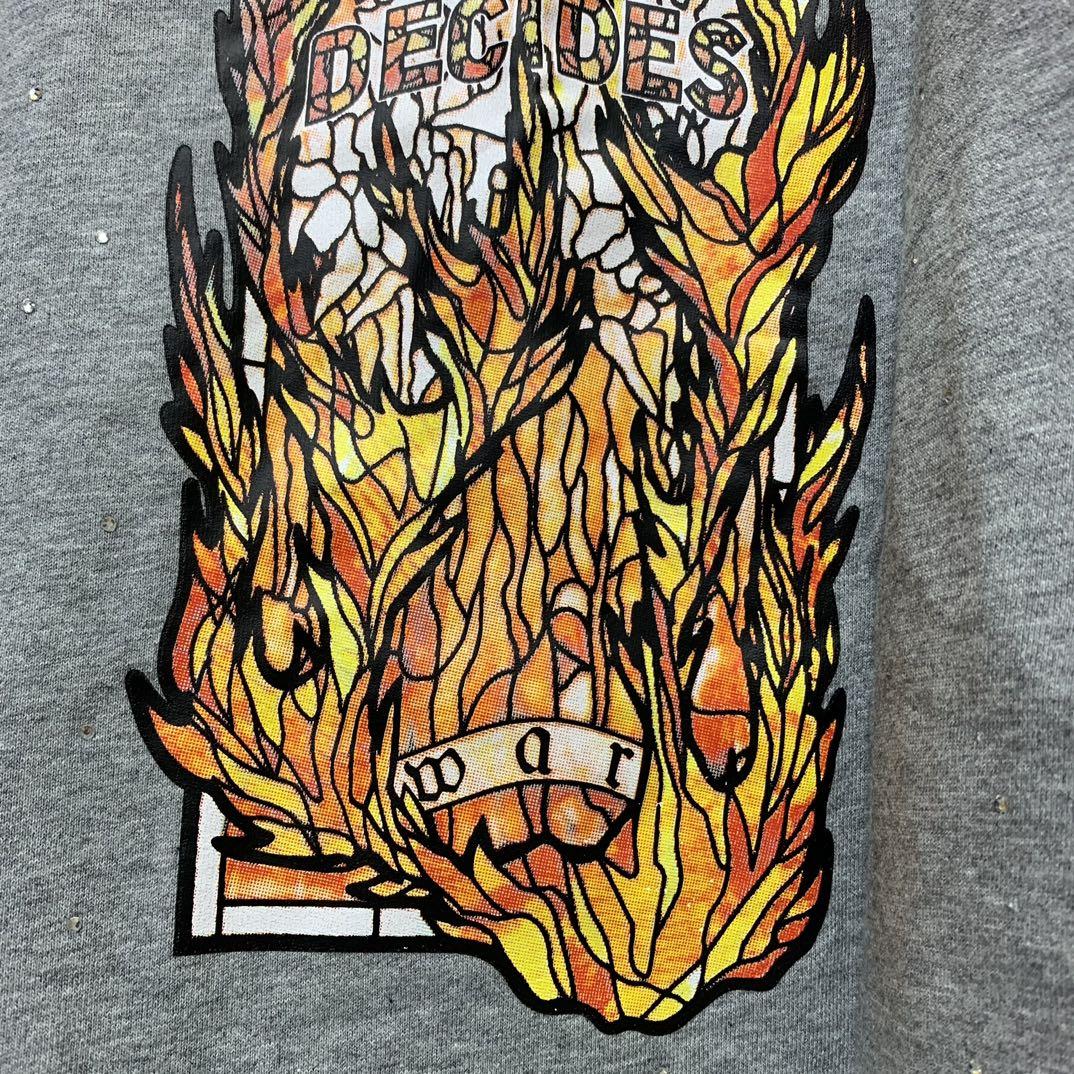 Who Decides War Flame Glass Hooded Sweatshirt - EUR FASHION