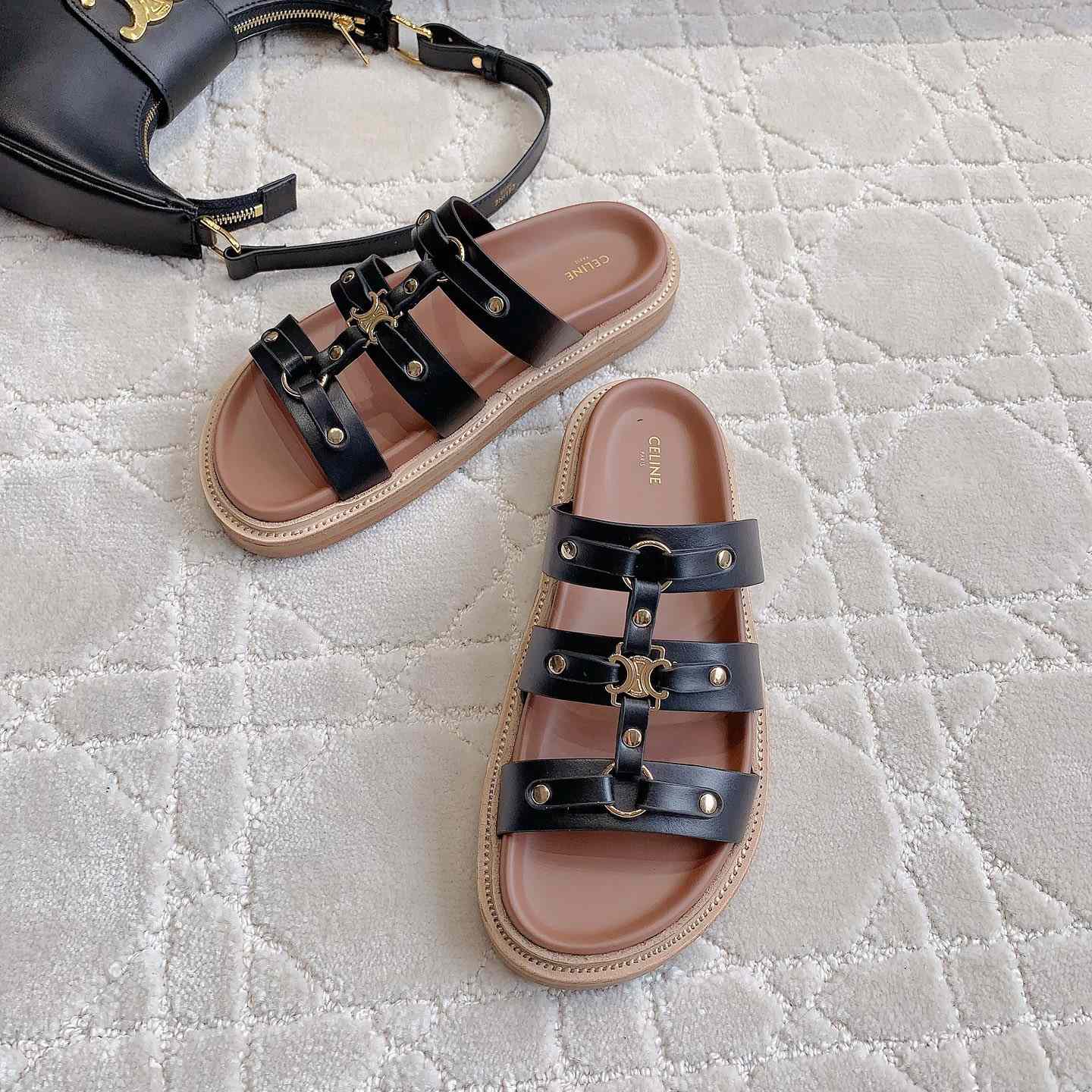 Celine Tippi Slide In Calfskin - EUR FASHION