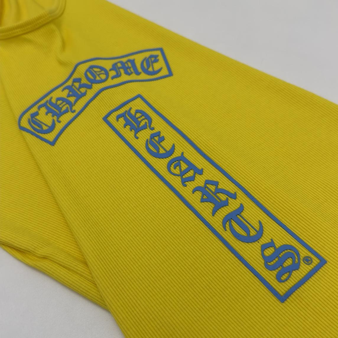 Chrome Hearts Yellow Vertical Logo Tank Top - EUR FASHION