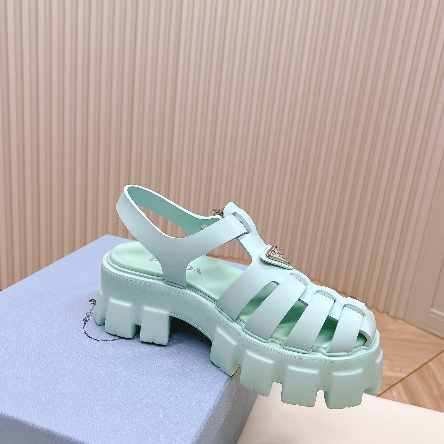 Prada Rubber Monolith Sandals - EUR FASHION