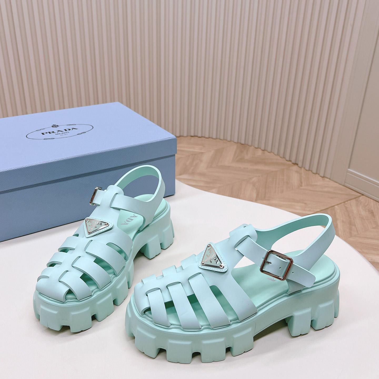 Prada Rubber Monolith Sandals - EUR FASHION