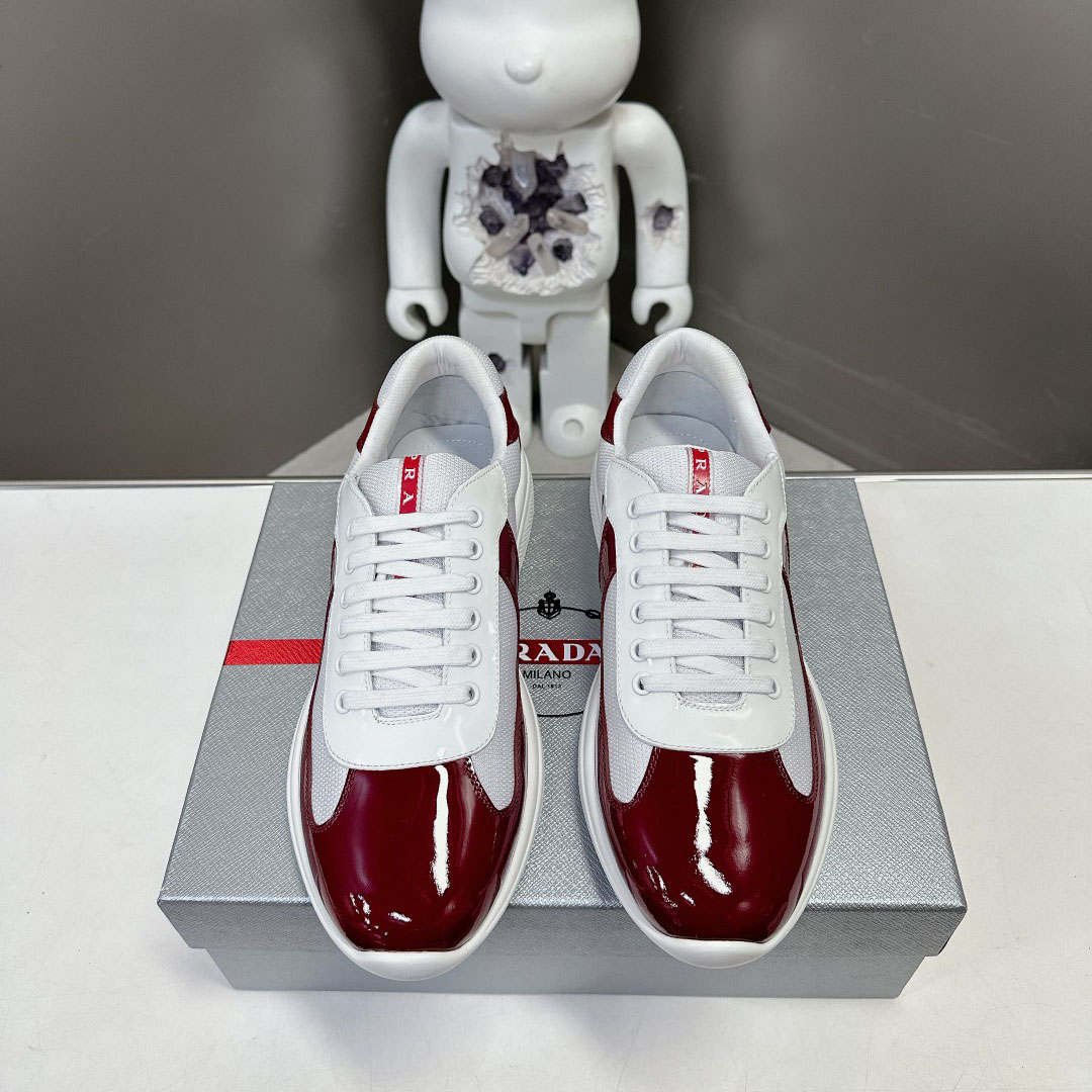 Prada Patent Leather And Technical Fabric Prada America's Cup Sneakers - EUR FASHION