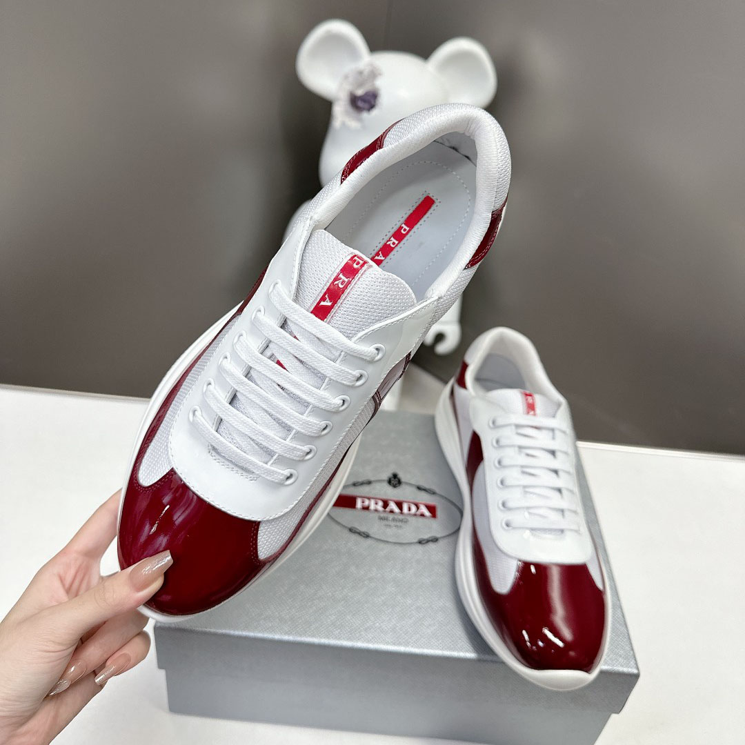 Prada Patent Leather And Technical Fabric Prada America's Cup Sneakers - EUR FASHION